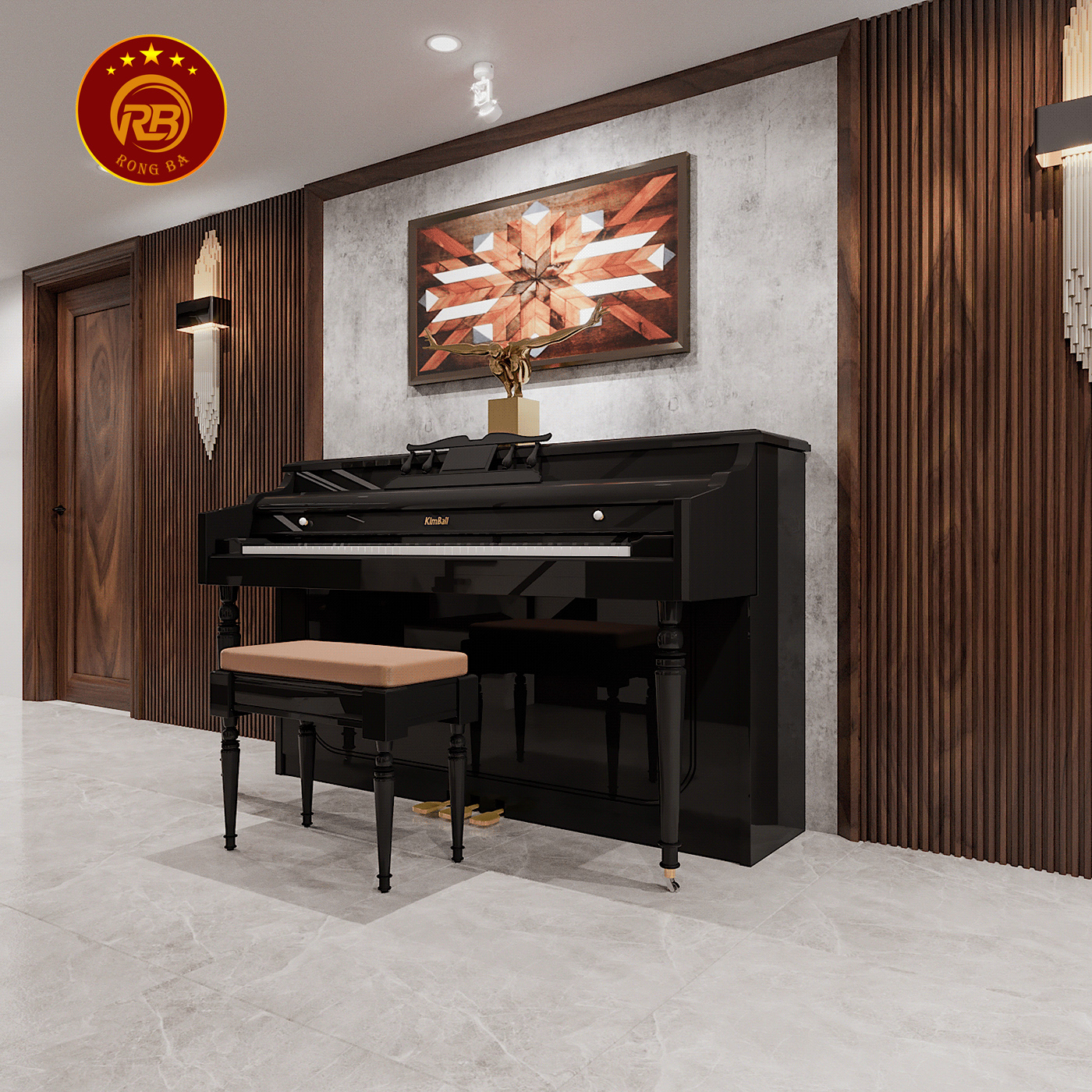 thiết kế nội thất gỗ óc chó tại thái bình 4