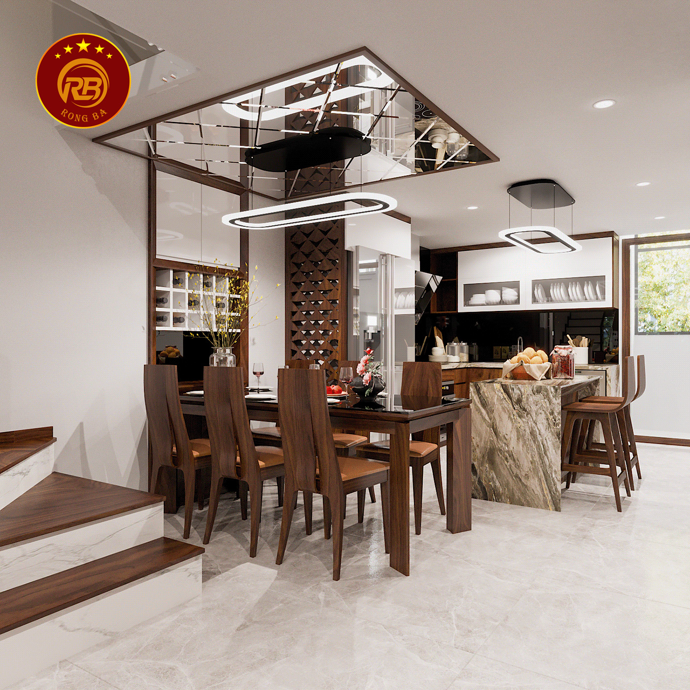 thiết kế nội thất gỗ óc chó tại thái bình 5