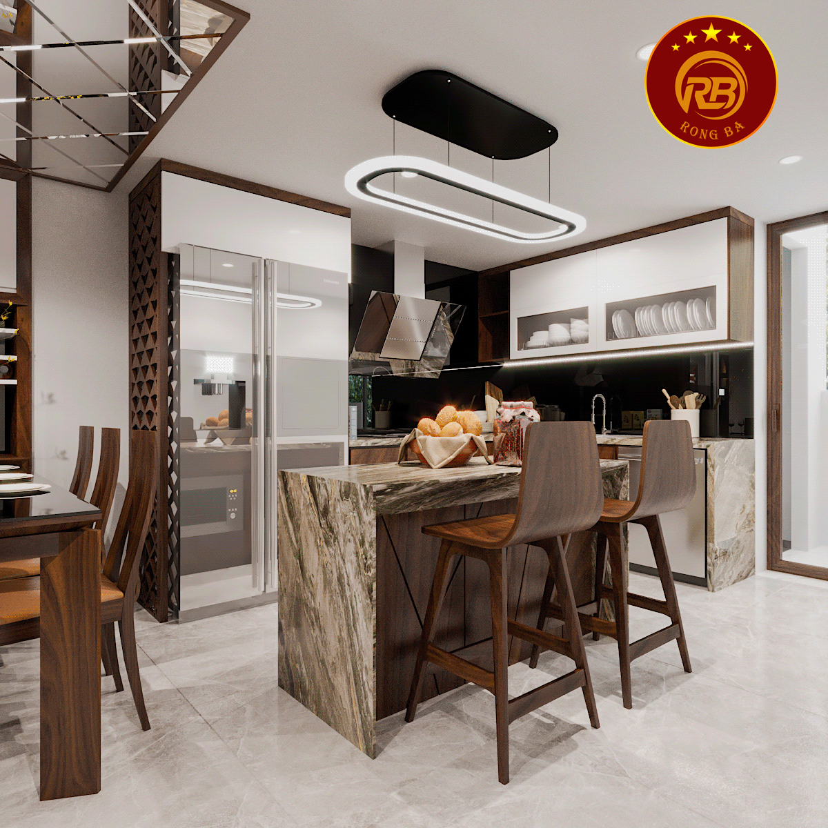 thiết kế nội thất gỗ óc chó tại thái bình 8