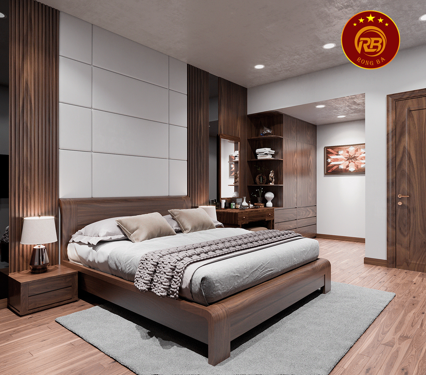 thiết kế nội thất gỗ óc chó tại thái nguyên 5