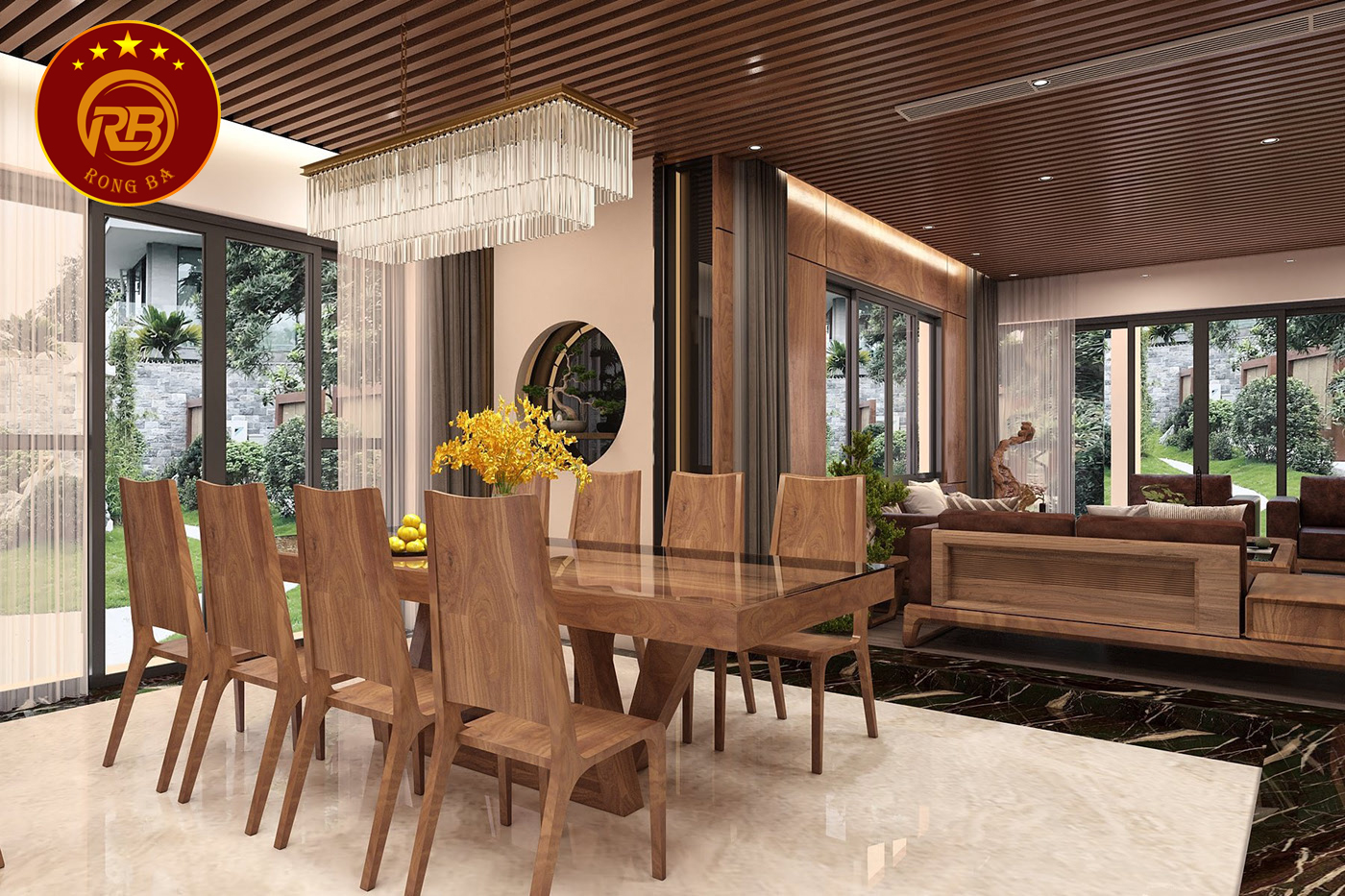 thiết kế nội thất gỗ óc chó tại thanh hóa 4