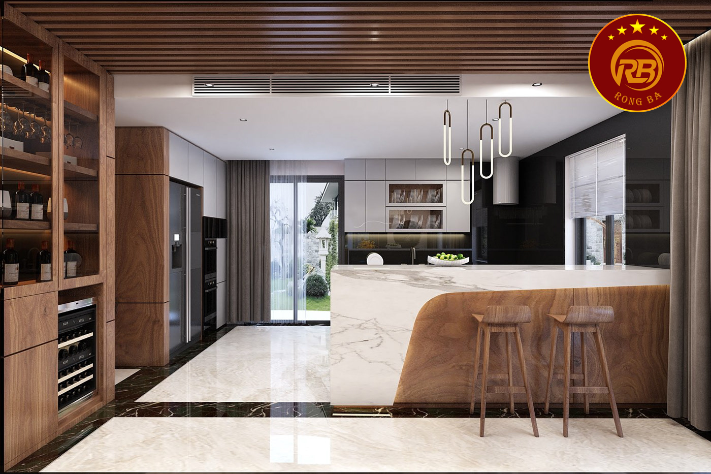 thiết kế nội thất gỗ óc chó tại thanh hóa 5