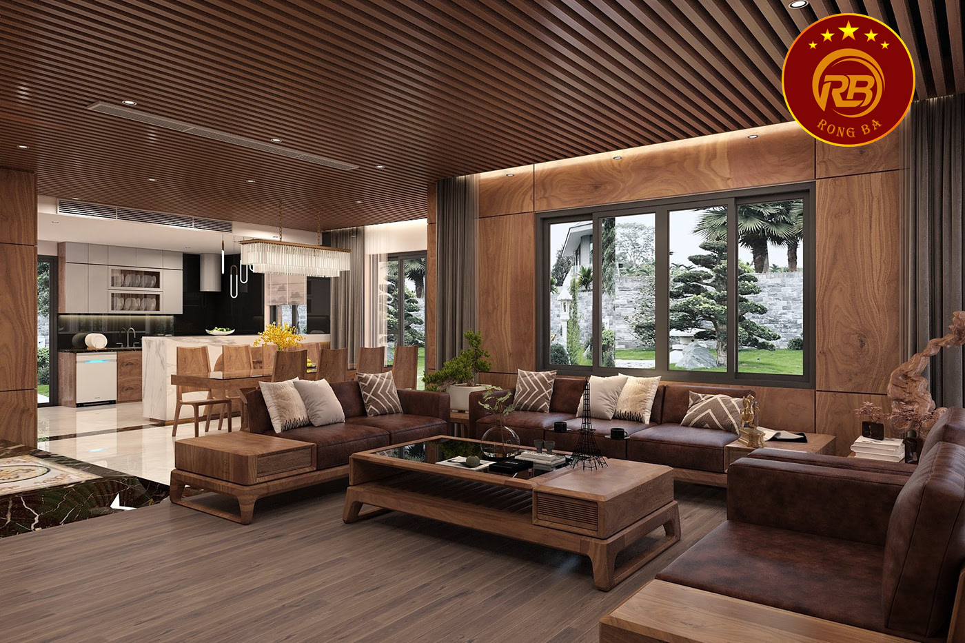 thiết kế nội thất gỗ óc chó tại thanh hóa