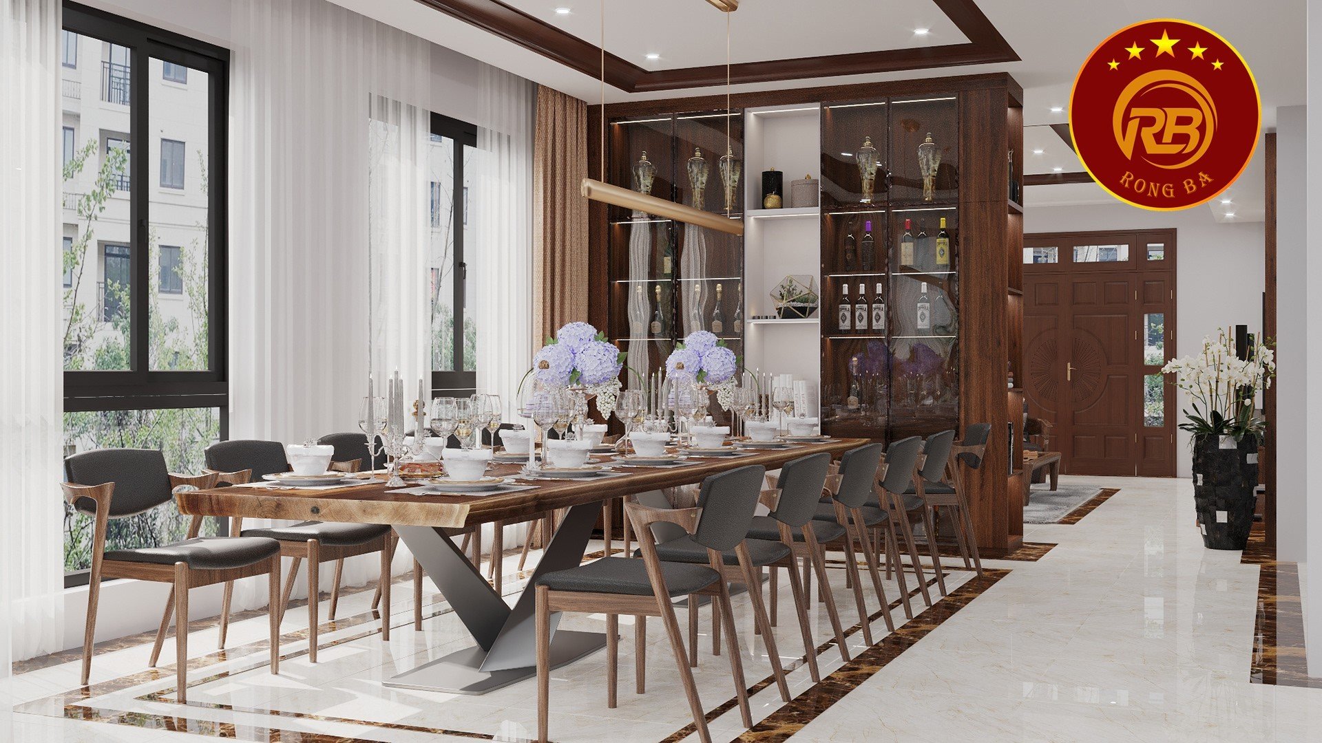 bàn ăn gỗ óc chó tại Bình Thuận