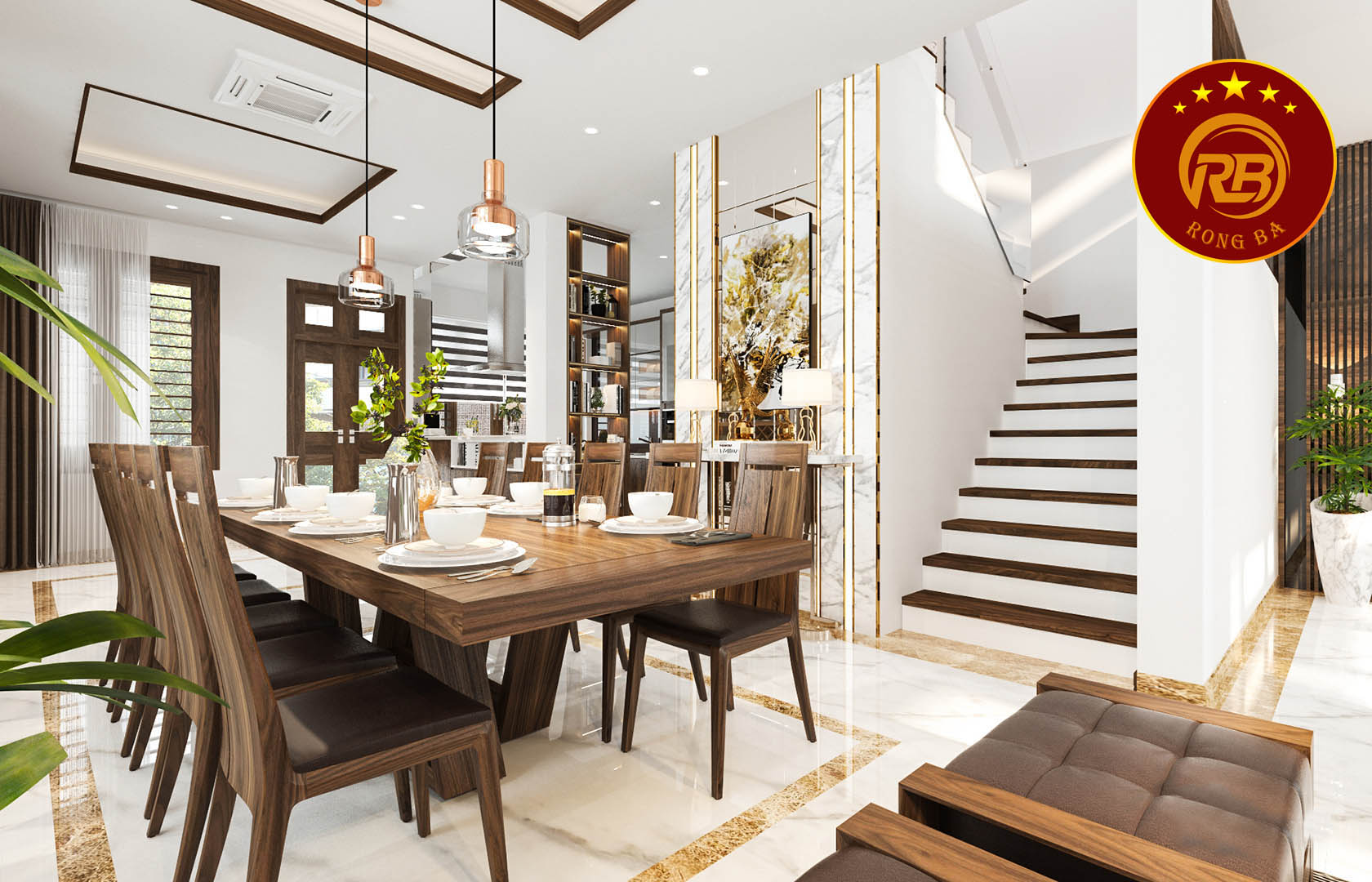 bàn ăn gỗ óc chó tại trà vinh