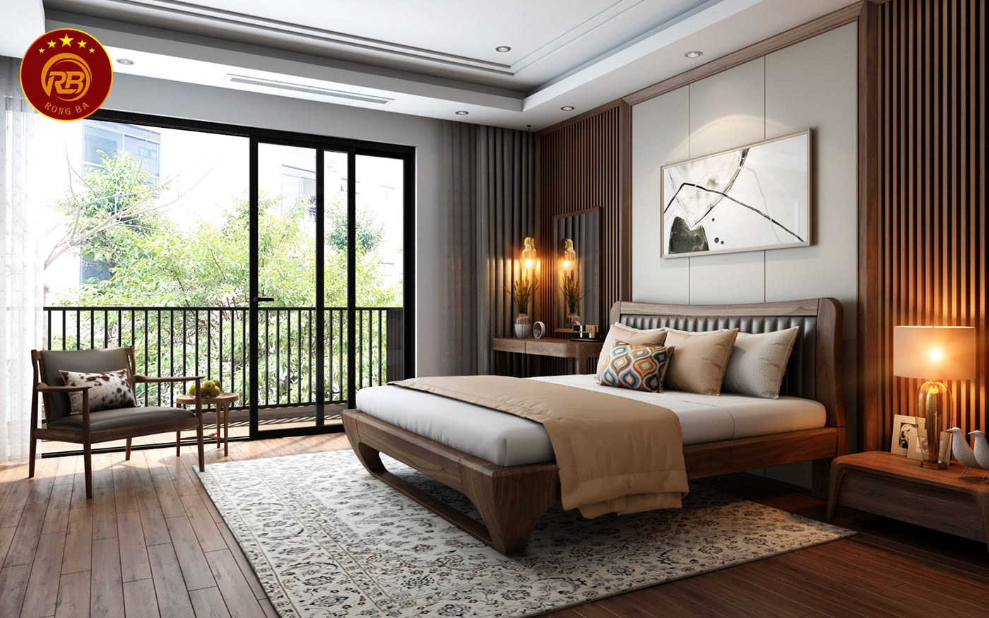 giường ngủ gỗ óc chó tại bắc ninh