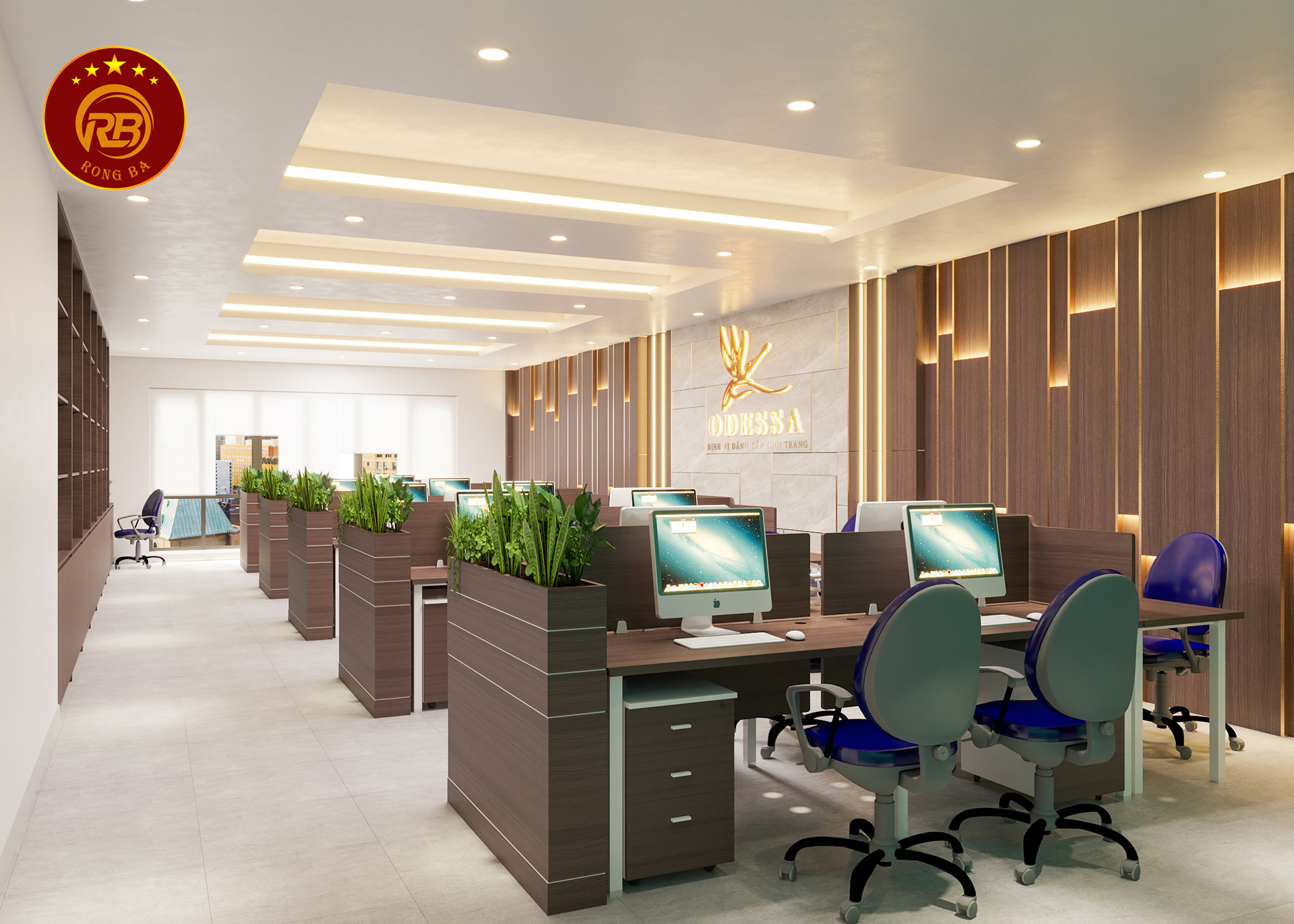 thi công nội thất văn phòng xanh 2