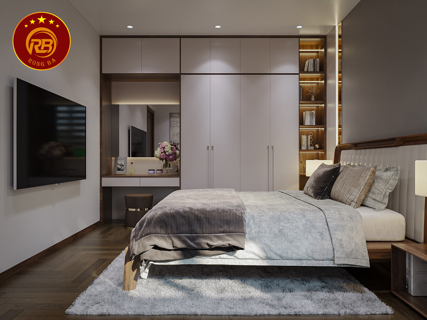nội thất biệt thự gỗ óc chó tại khánh hòa 2