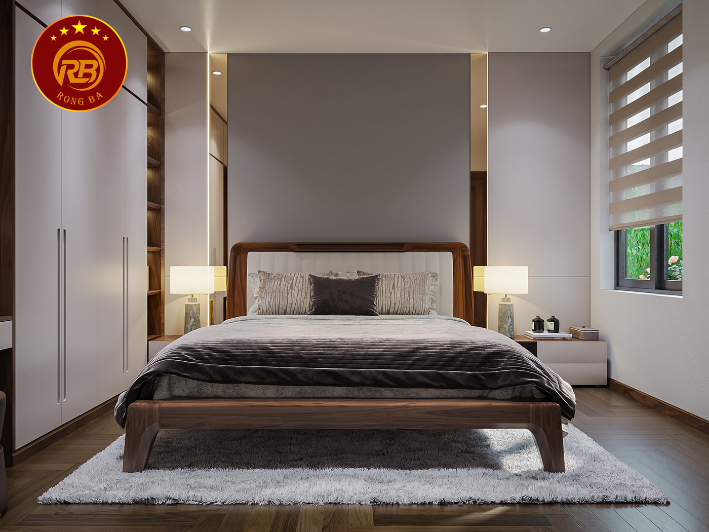 nội thất biệt thự gỗ óc chó tại khánh hòa