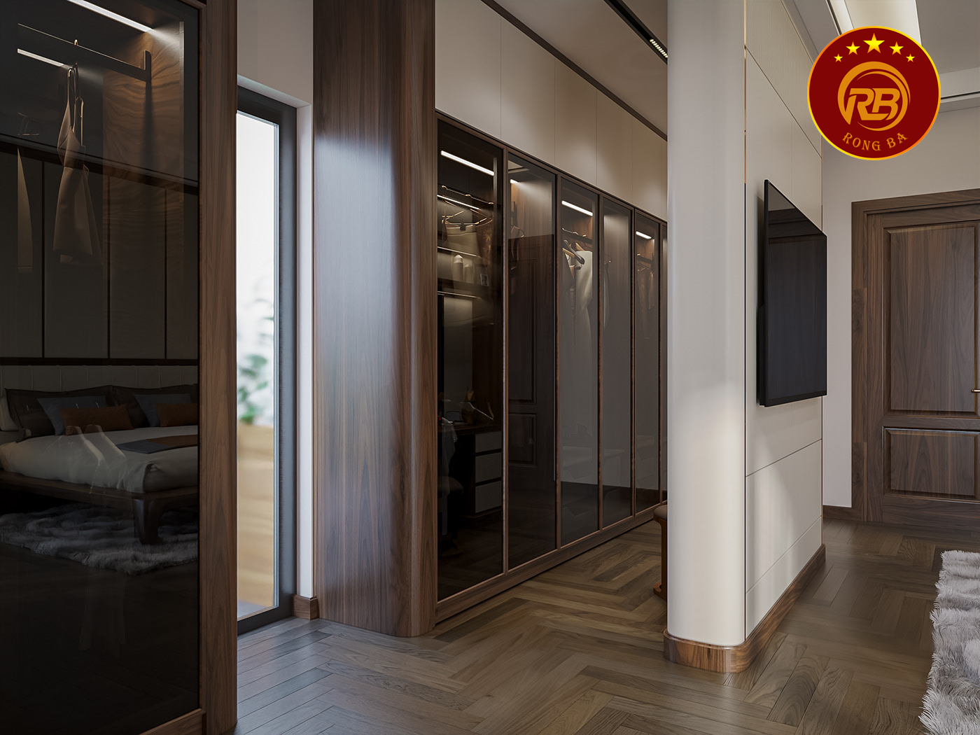 nội thất biệt thự gỗ óc chó tại trà vinh 7
