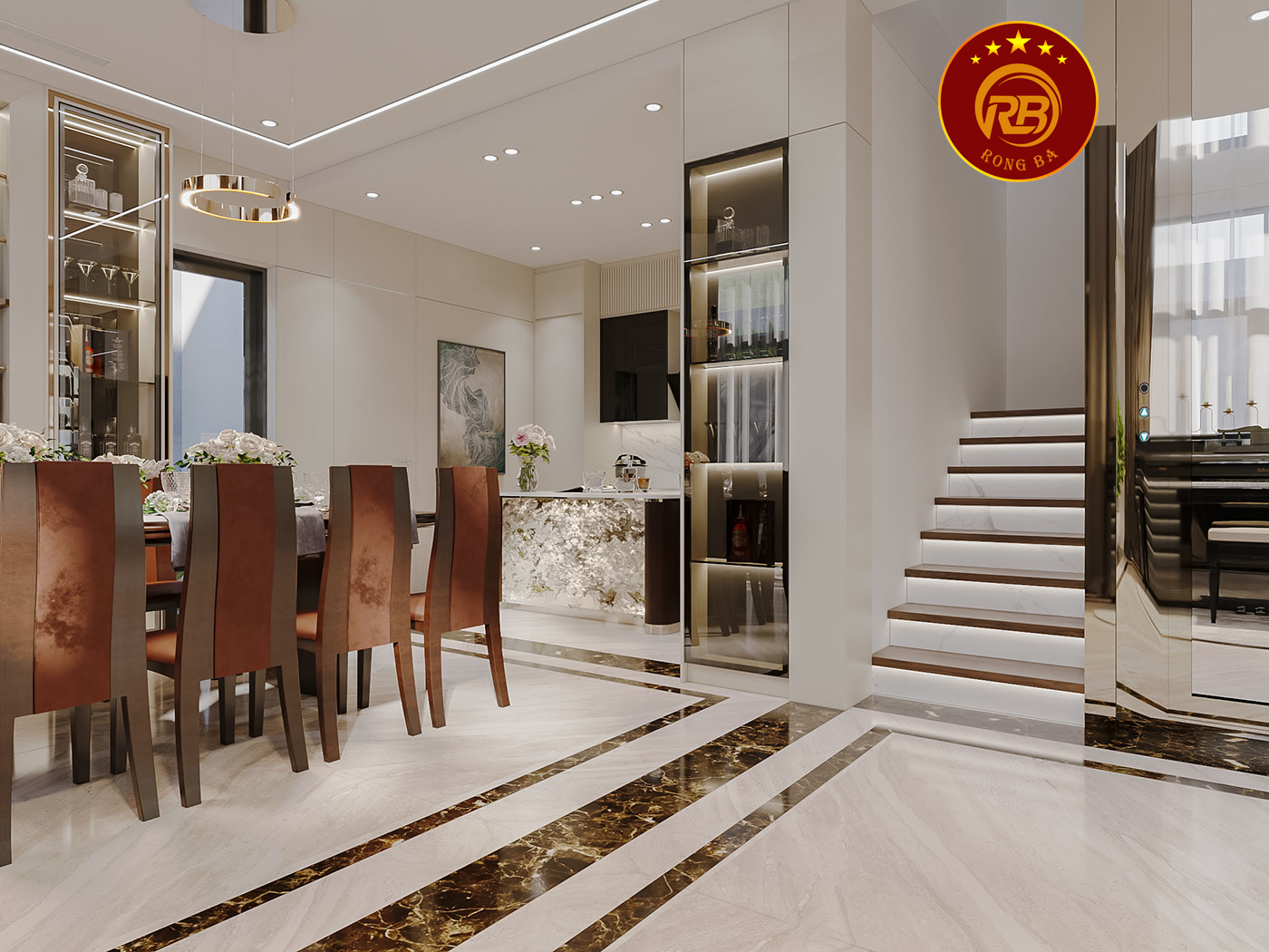 thiết kế nội thất gỗ óc chó tại trà vinh 2
