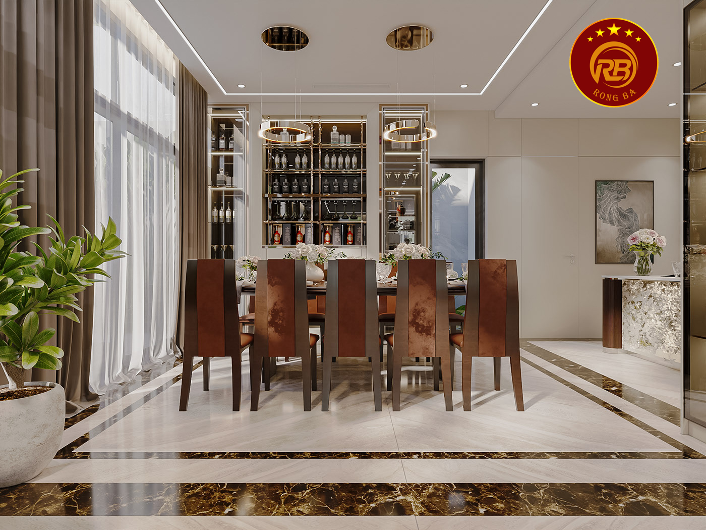 thiết kế nội thất gỗ óc chó tại trà vinh 3