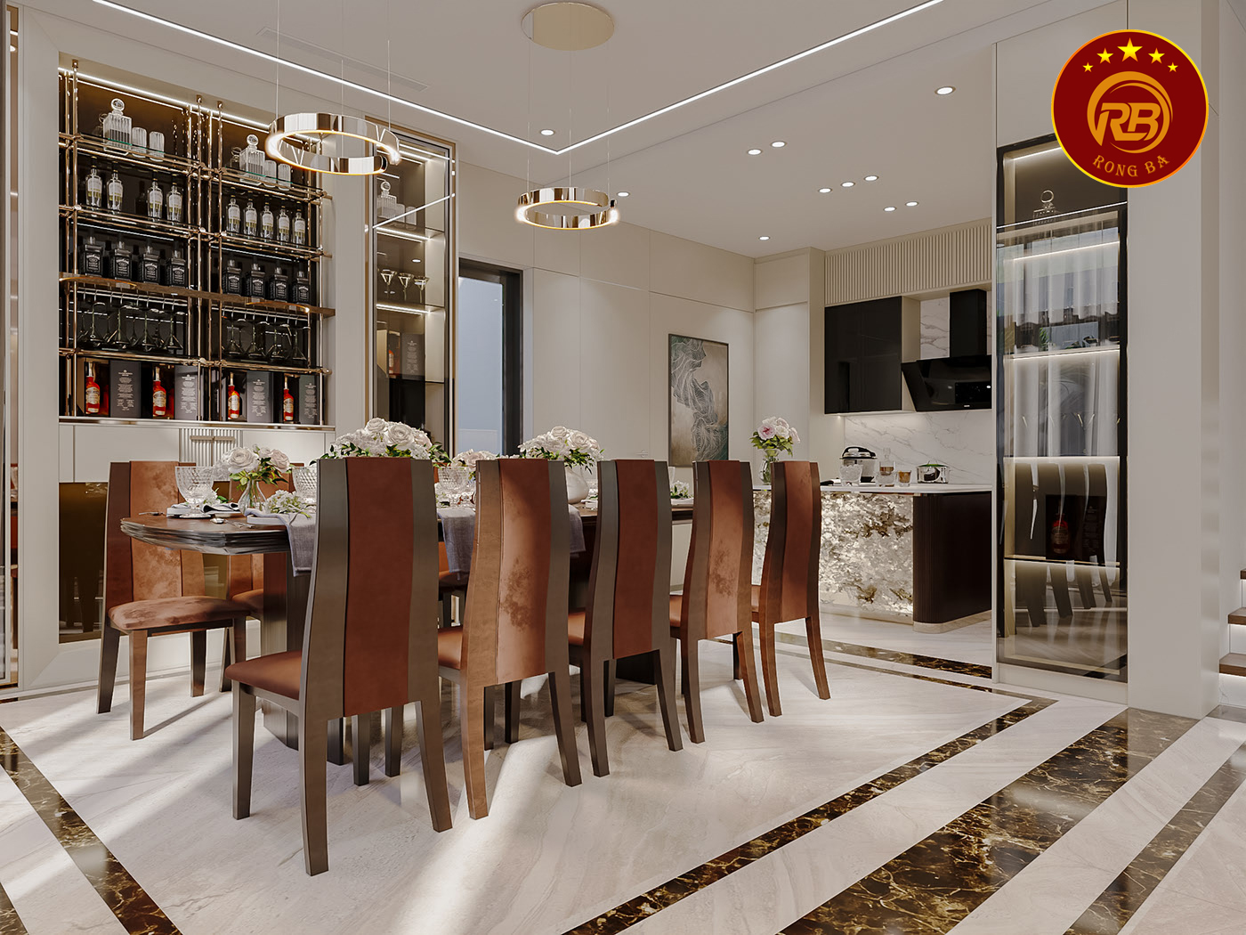 thiết kế nội thất gỗ óc chó tại trà vinh 4