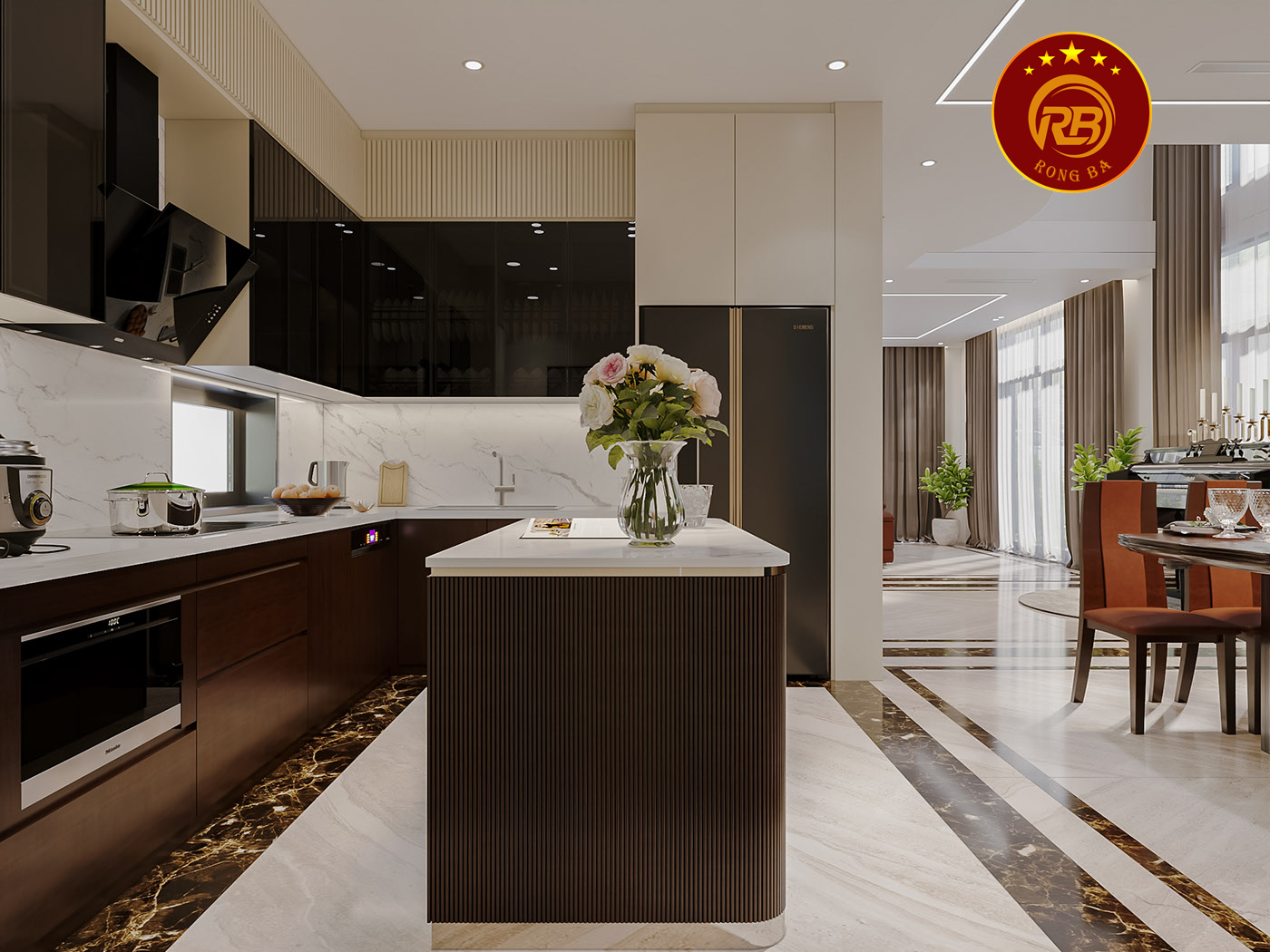 thiết kế nội thất gỗ óc chó tại trà vinh 5