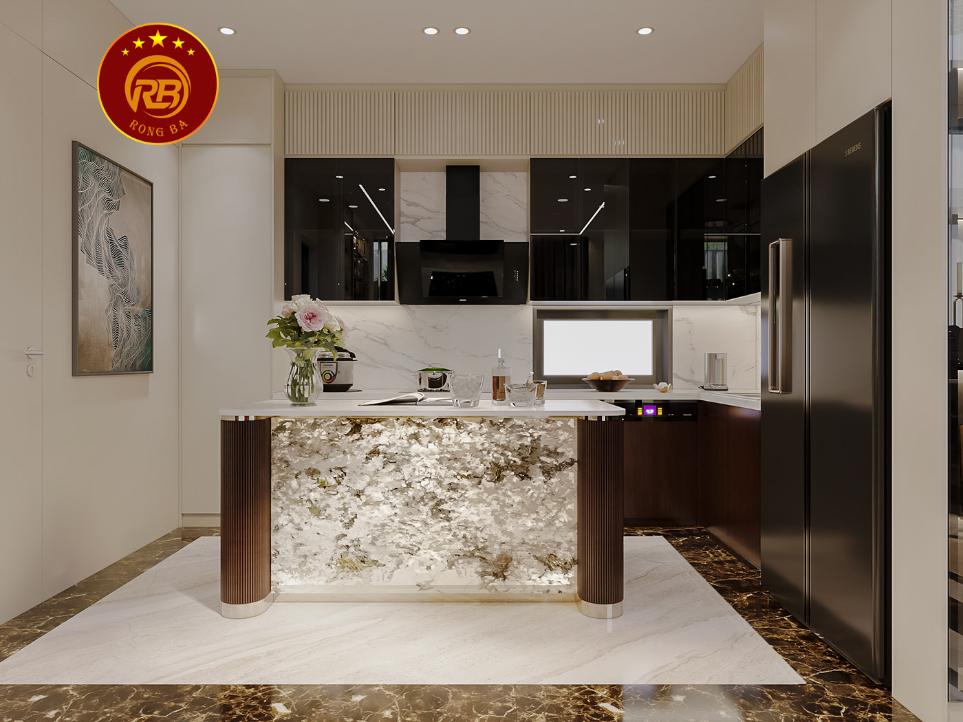thiết kế nội thất gỗ óc chó tại trà vinh 6
