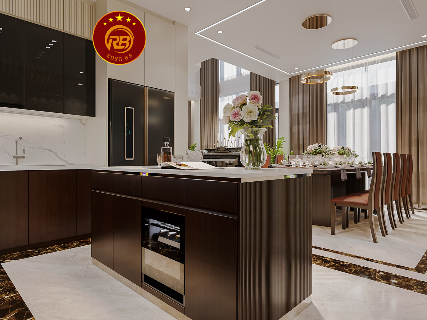 thiết kế nội thất gỗ óc chó tại trà vinh 8