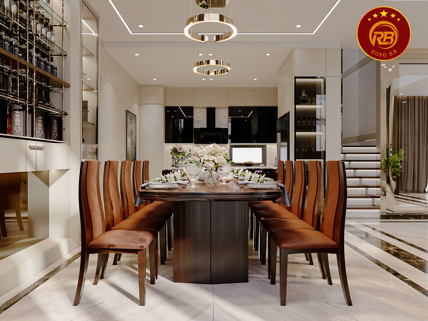 thiết kế nội thất gỗ óc chó tại trà vinh