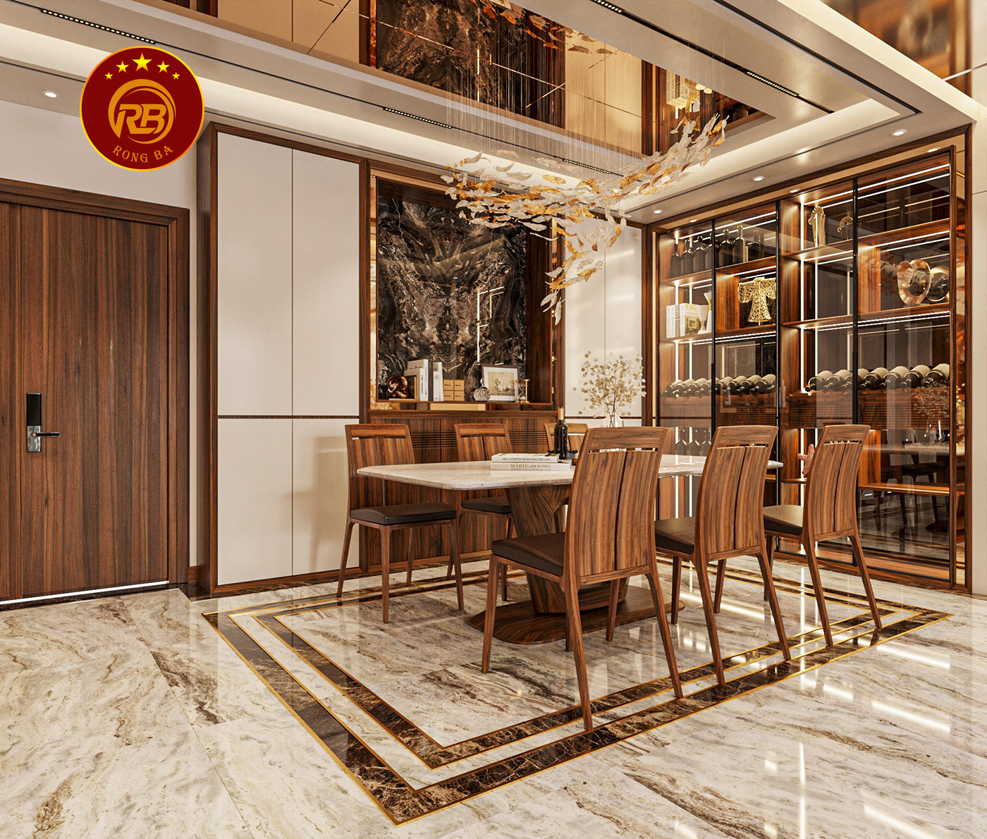 thiết kế nội thất gỗ óc chó tại vĩnh phúc 2