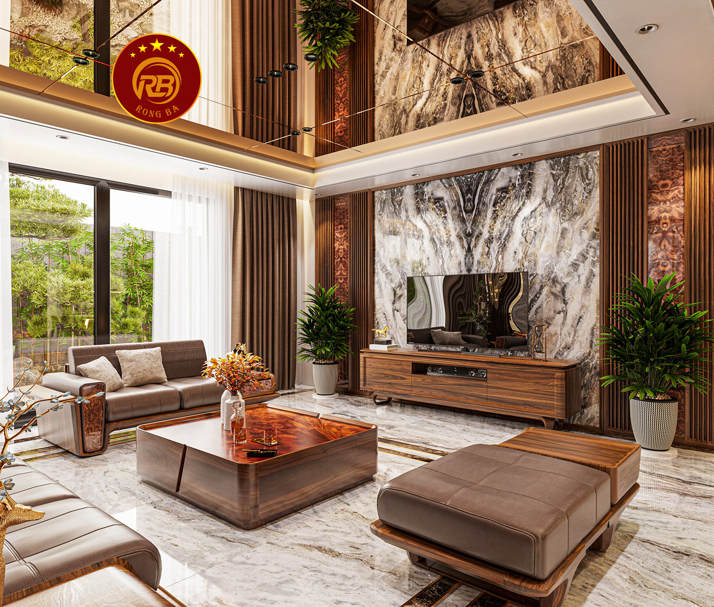 thiết kế nội thất gỗ óc chó tại vĩnh phúc 6