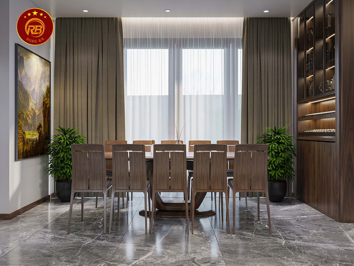 thiết kế nội thất gỗ óc chó tại yên bái 9