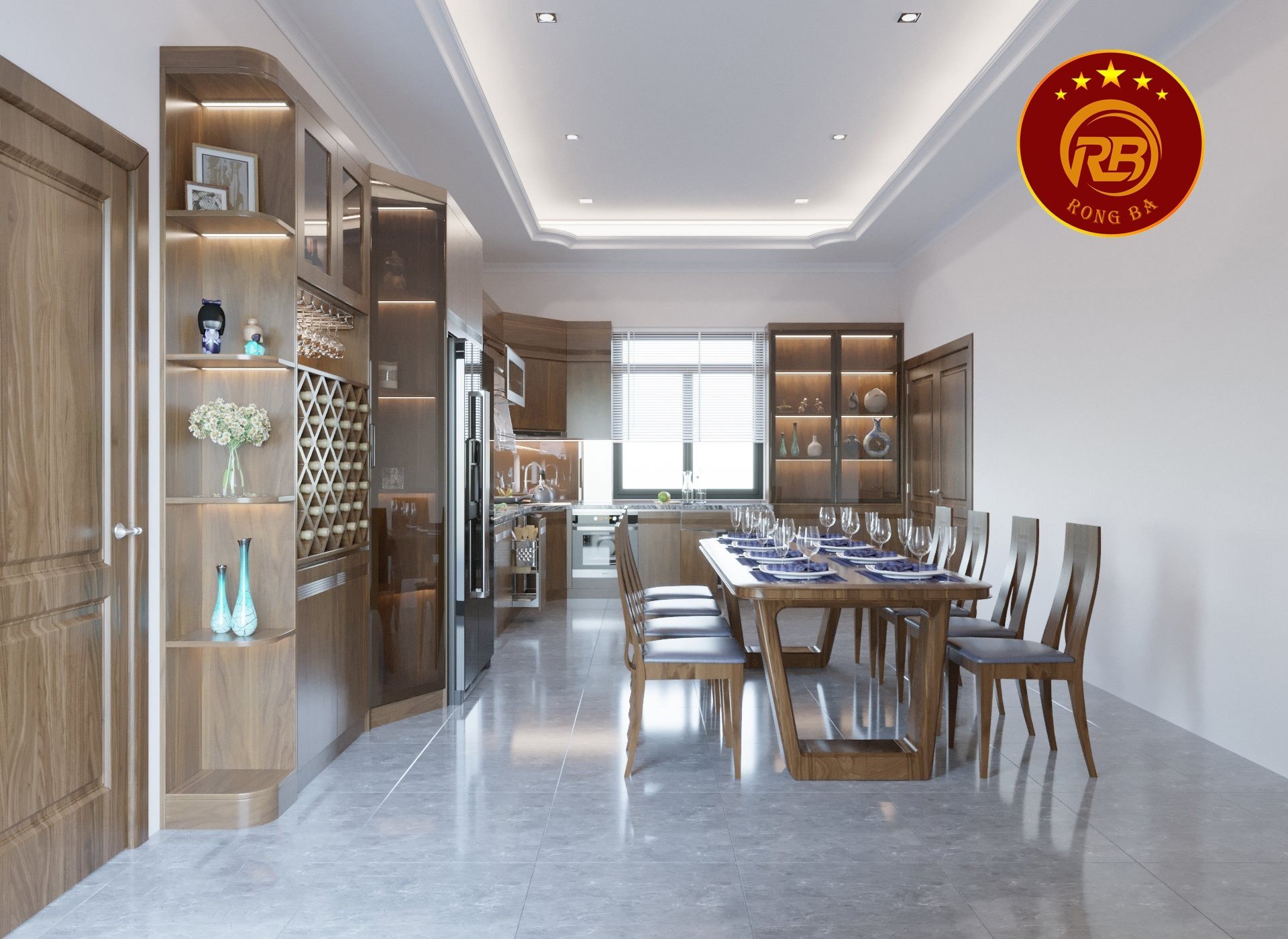 bàn ăn gỗ óc chó tại Thái Bình