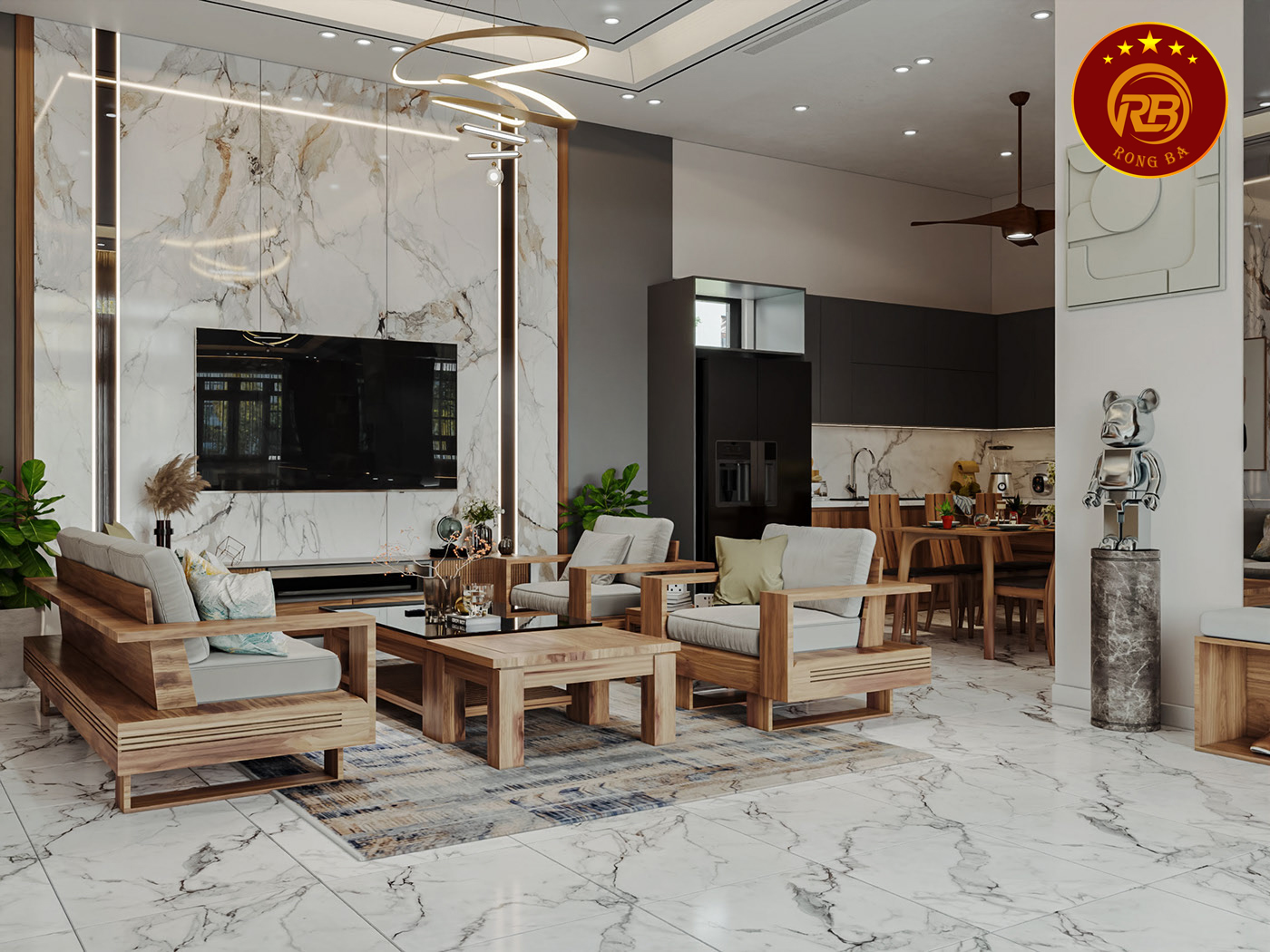 bàn ghế gỗ óc chó cao cấp 4