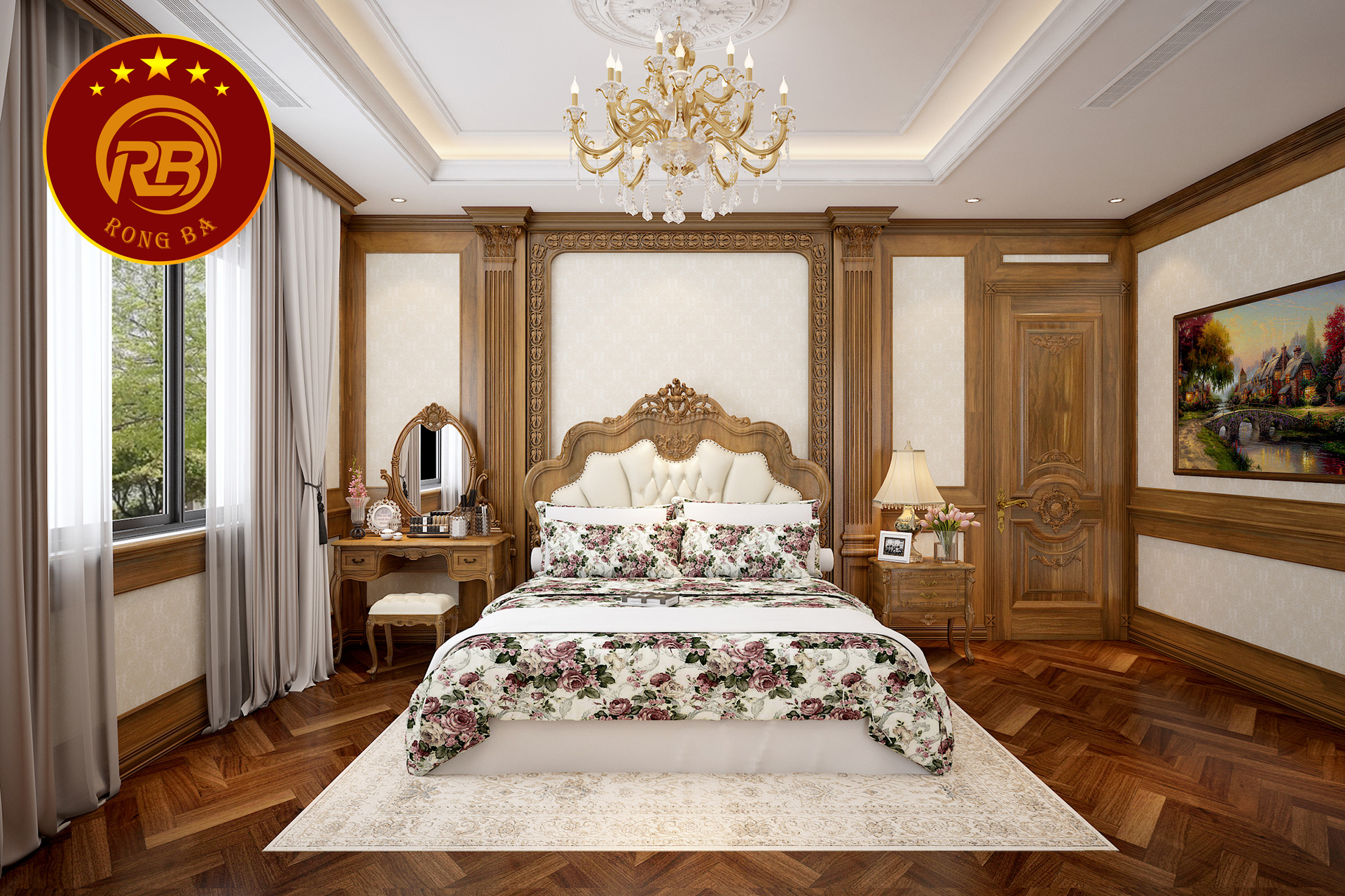 bàn trang điểm gỗ óc chó tại bình thuận