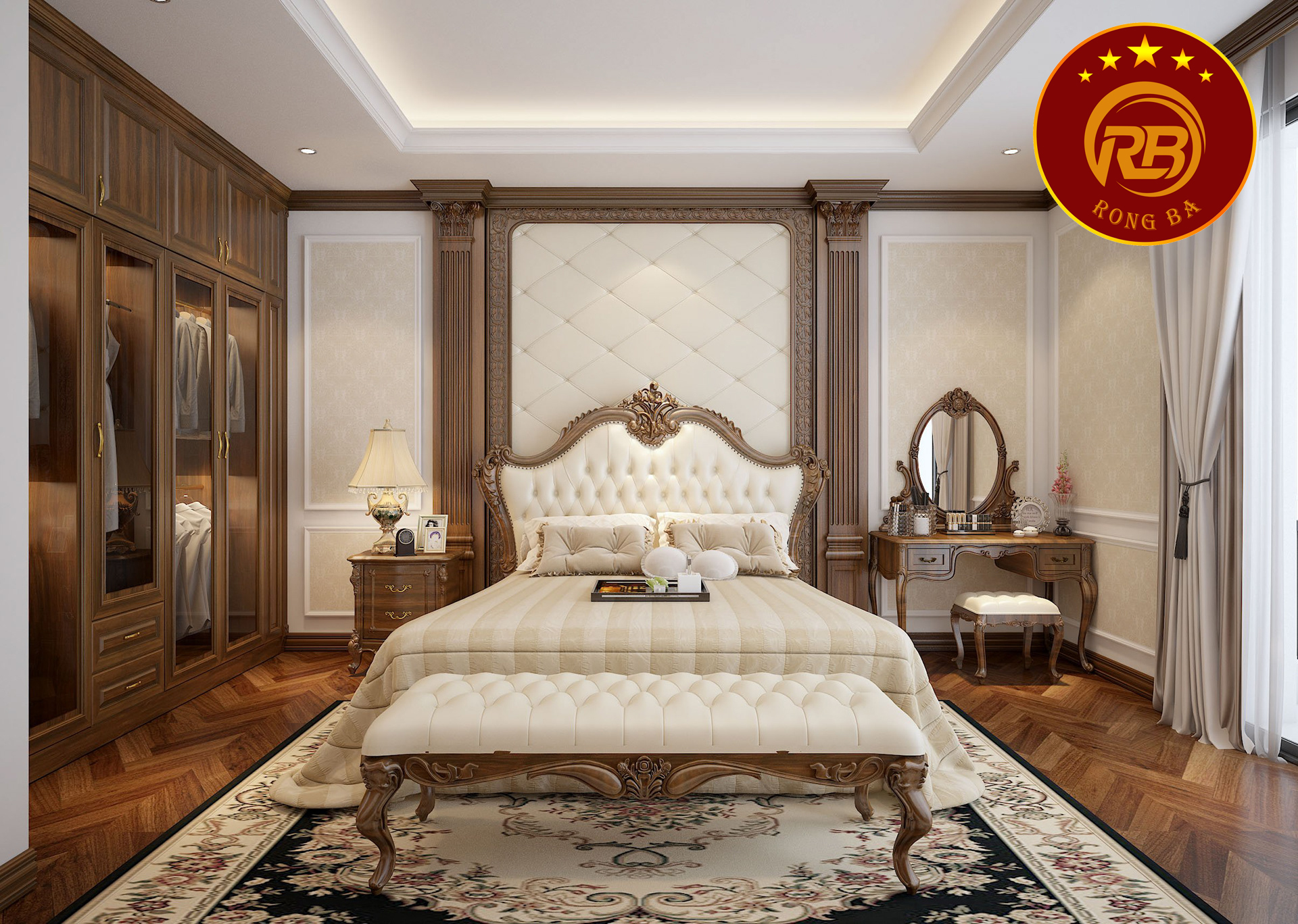 bàn trang điểm gỗ óc chó tại đồng nai