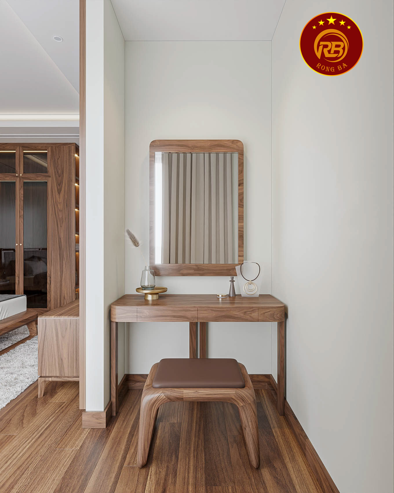 Bàn trang điểm gỗ óc chó tại Hậu Giang