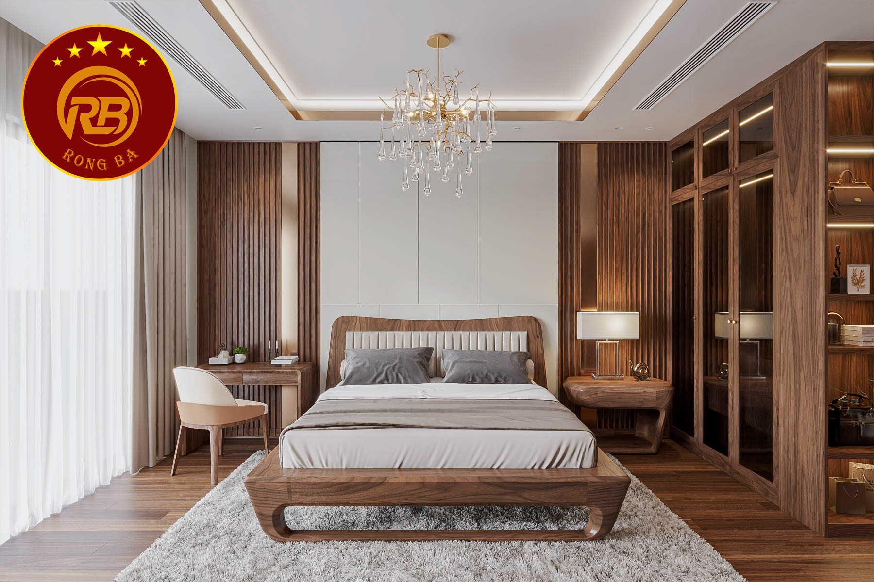 bàn trang điểm gỗ óc chó tại long an