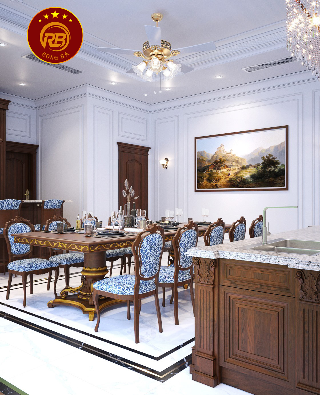 thiết kế nội thất biệt thự cổ điển 10