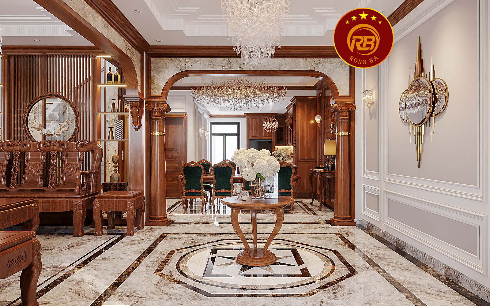 thiết kế nội thất biệt thự cổ điển 2