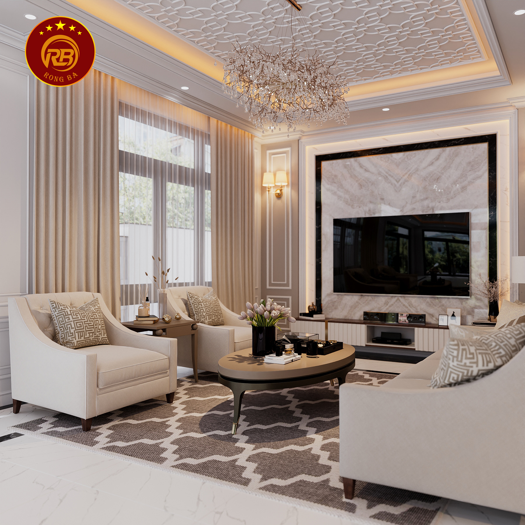 thiết kế nội thất biệt thự sang trọng 13