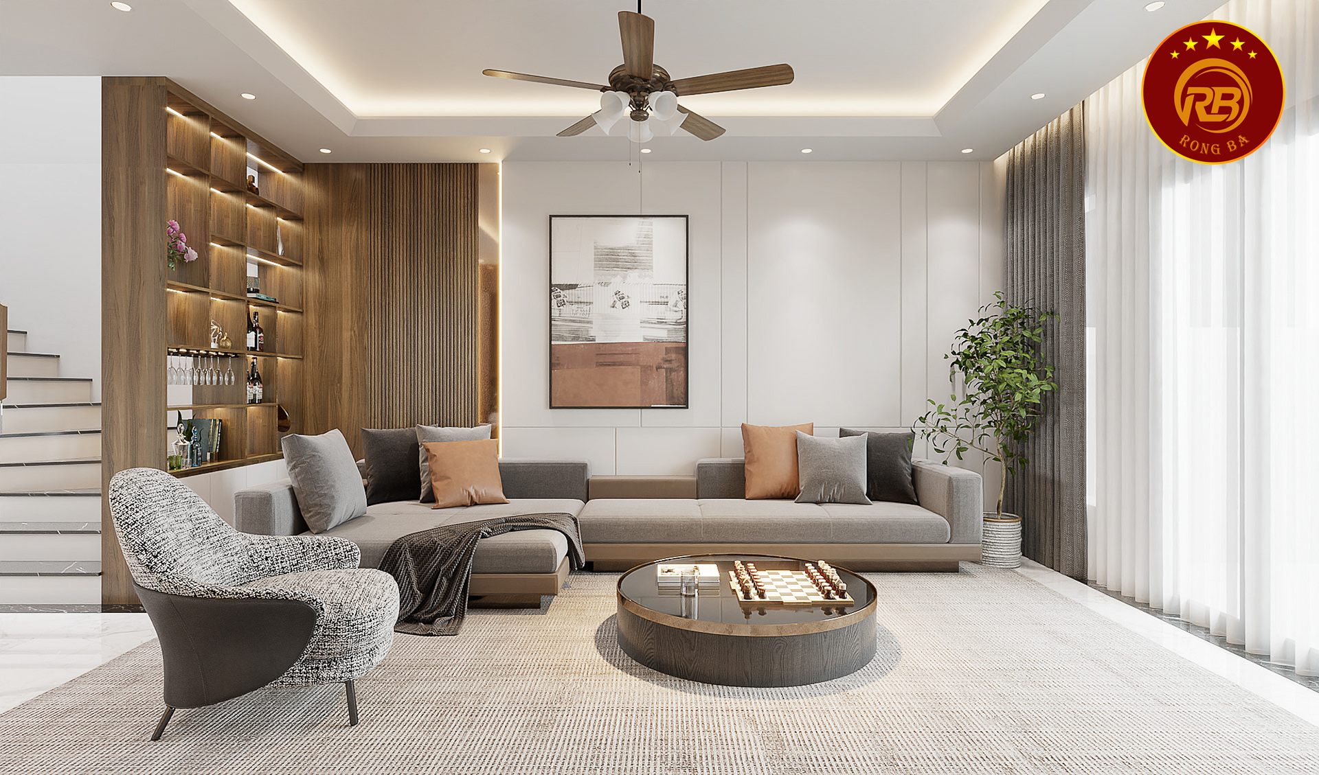 thiết kế nội thất nhà phố hiện đại 2