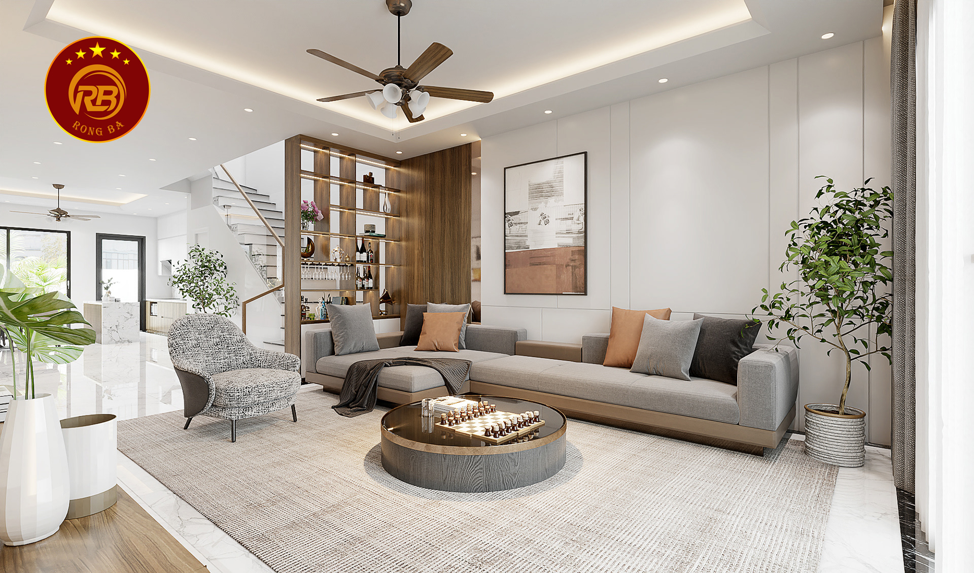 thiết kế nội thất nhà phố hiện đại 3