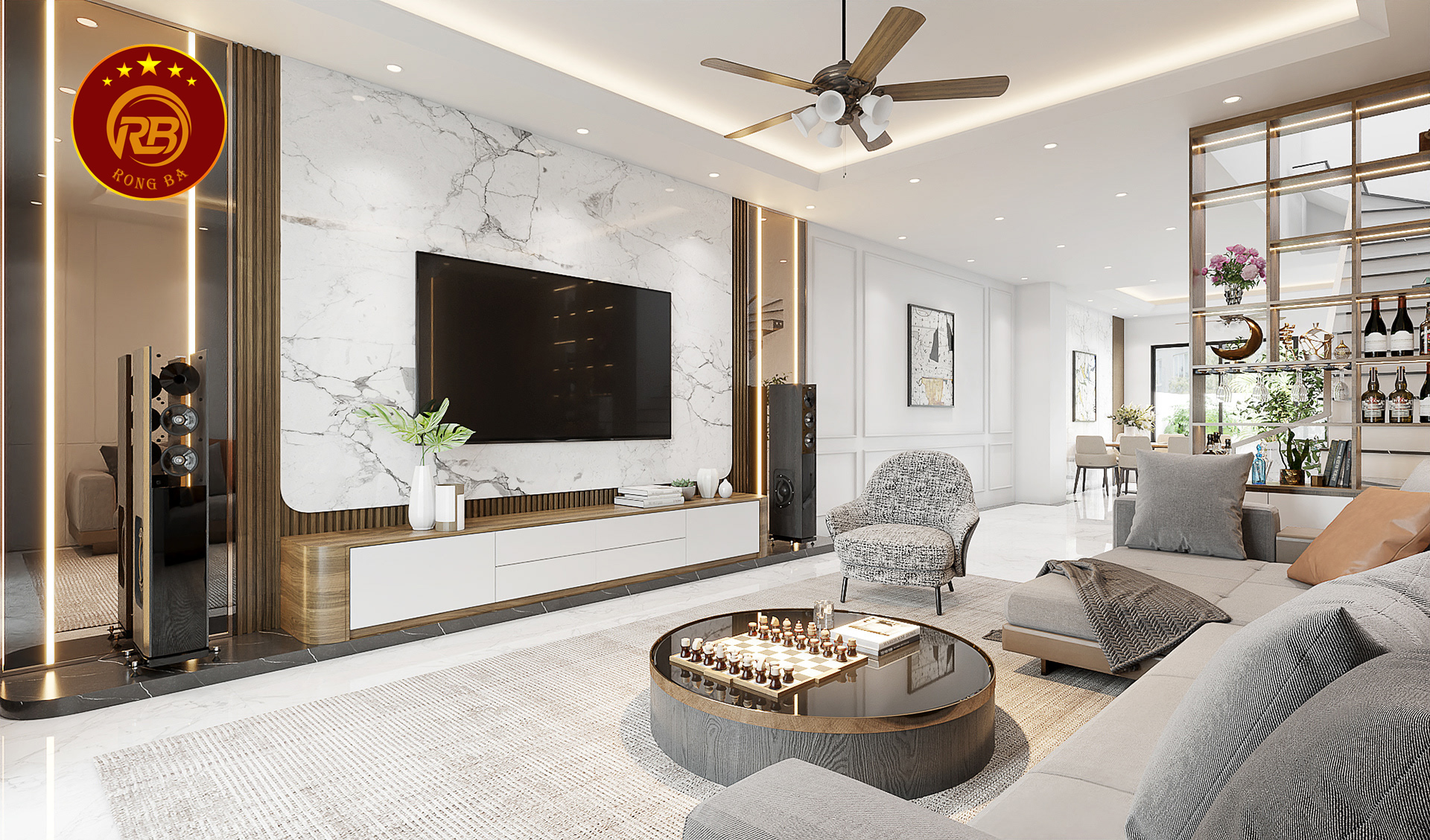 thiết kế nội thất nhà phố hiện đại 4