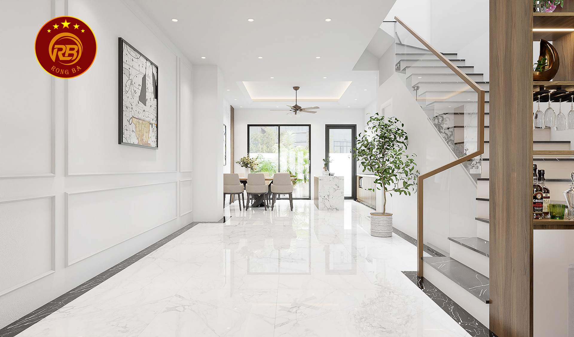 thiết kế nội thất nhà phố hiện đại 6