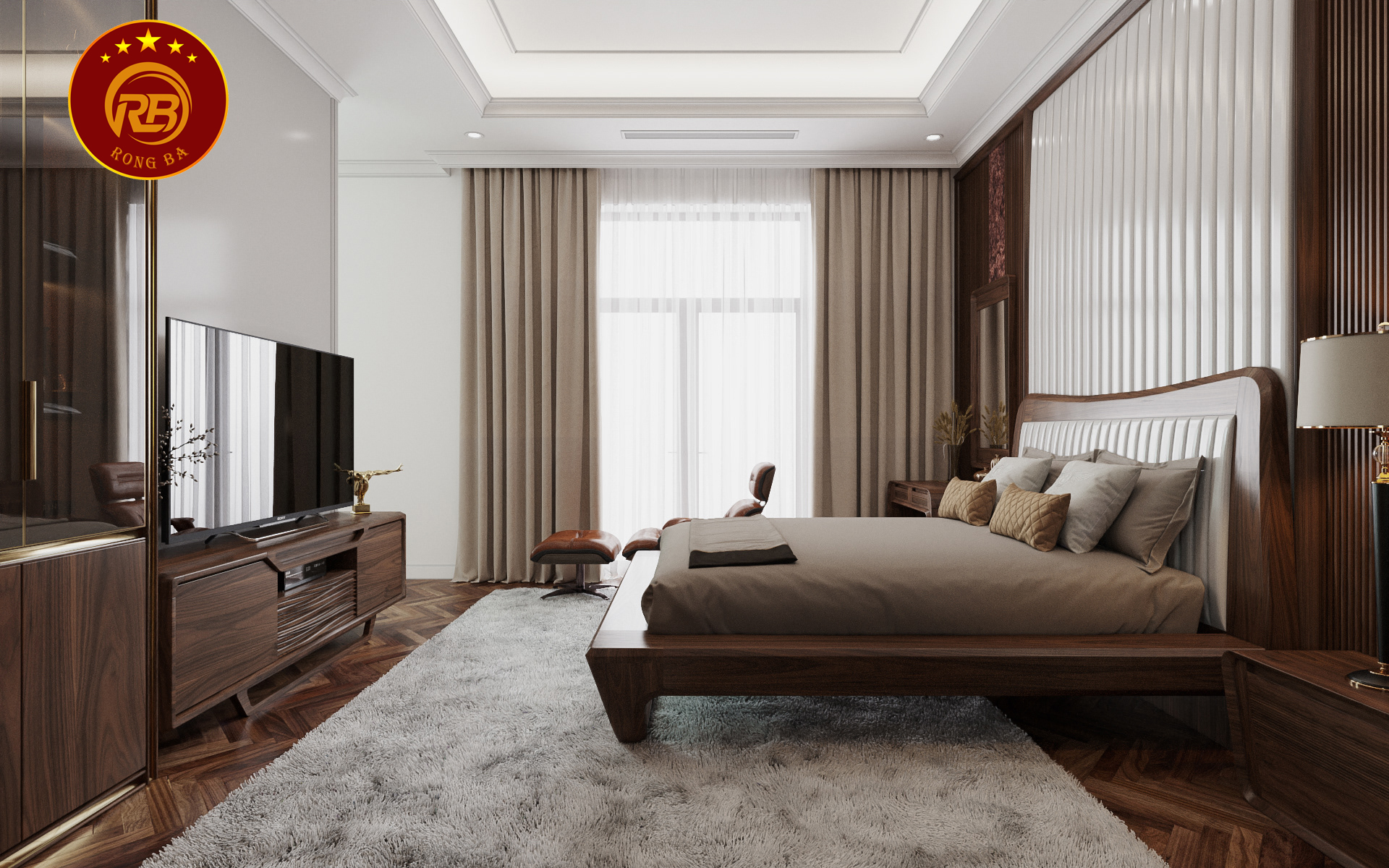 giường ngủ gỗ óc chó tại điện biên