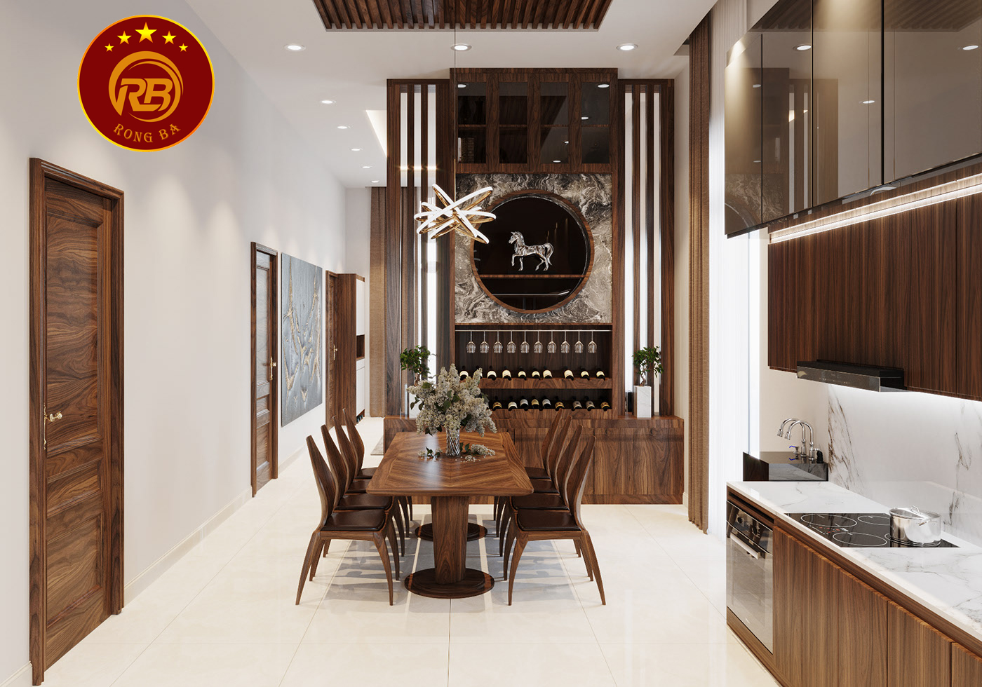 phòng bếp gỗ óc chó tại bình định 1