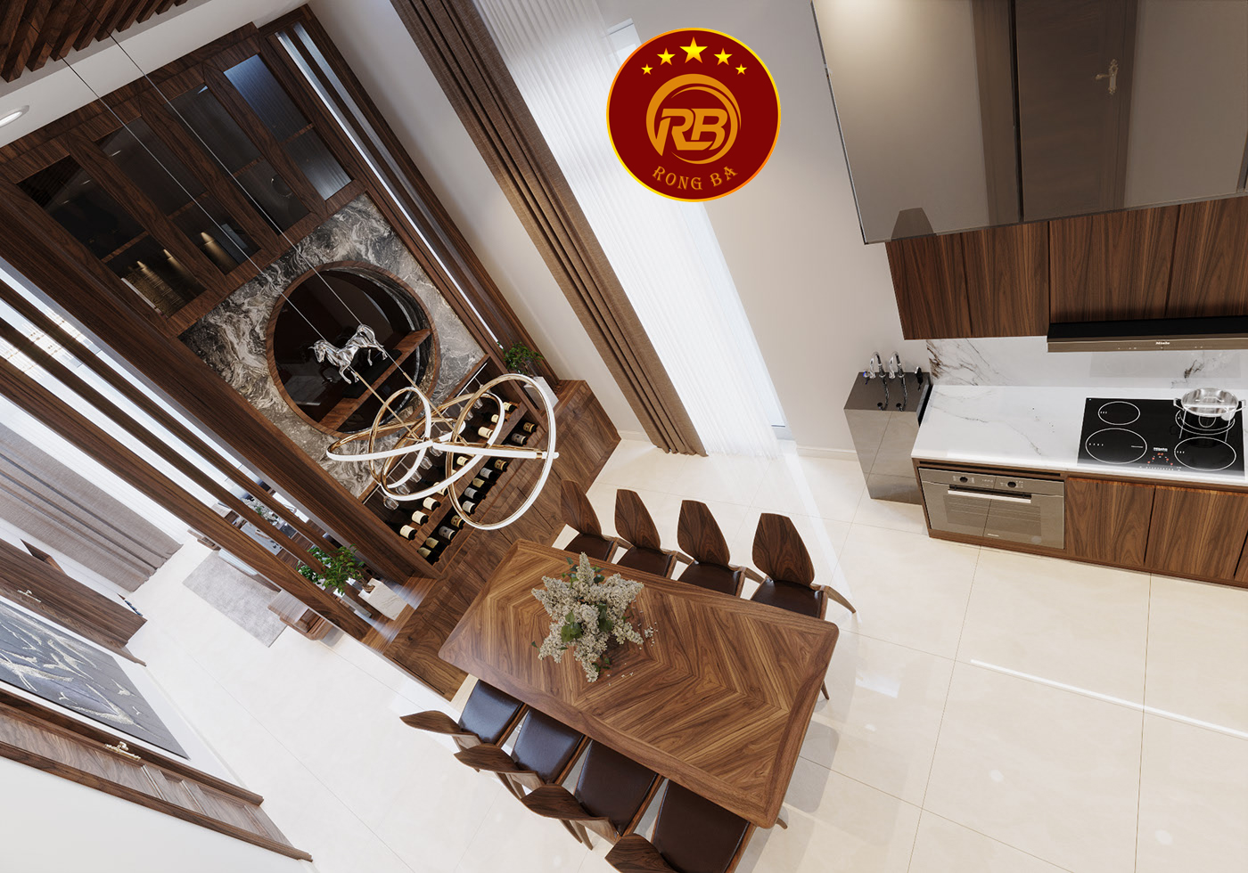 phòng bếp gỗ óc chó tại bình định 2