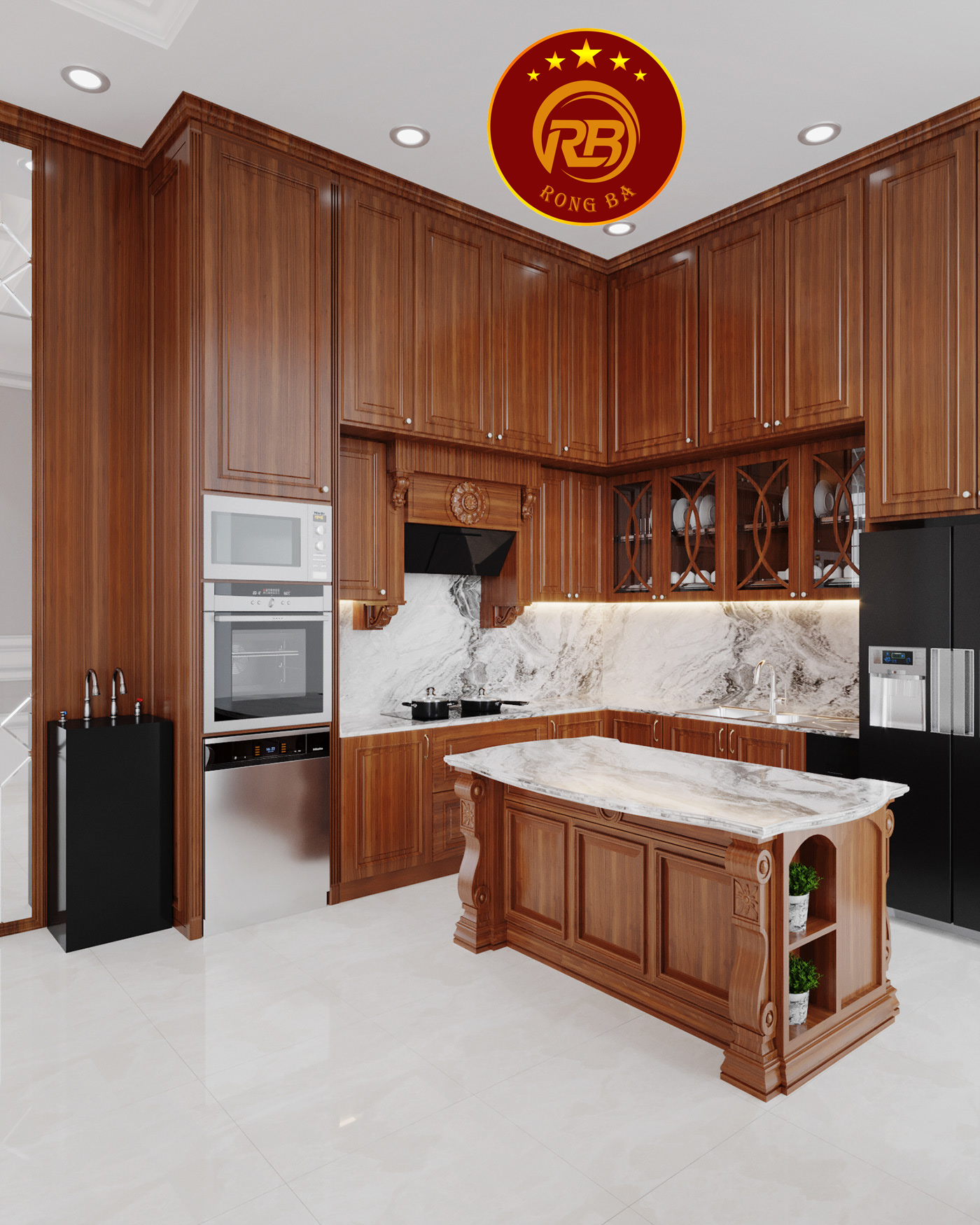 phòng bếp gỗ óc chó tại quảng bình 2