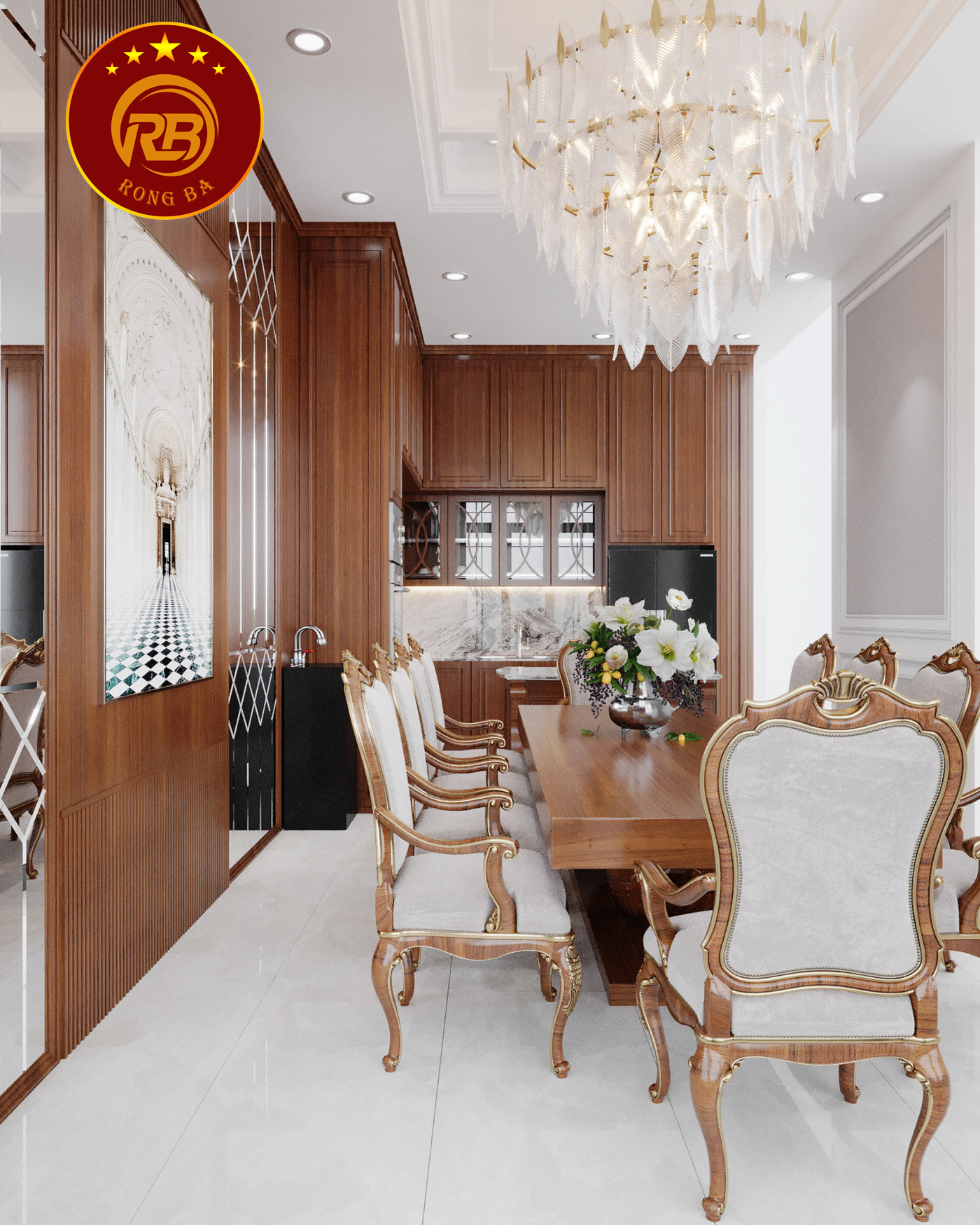 phòng bếp gỗ óc chó tại quảng bình 3