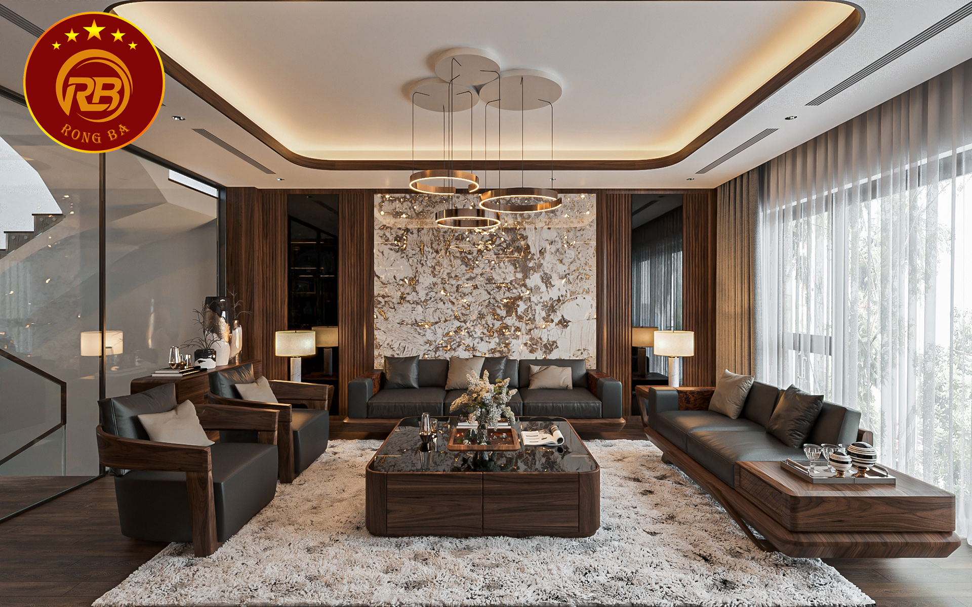 sofa gỗ óc chó tại bình dương
