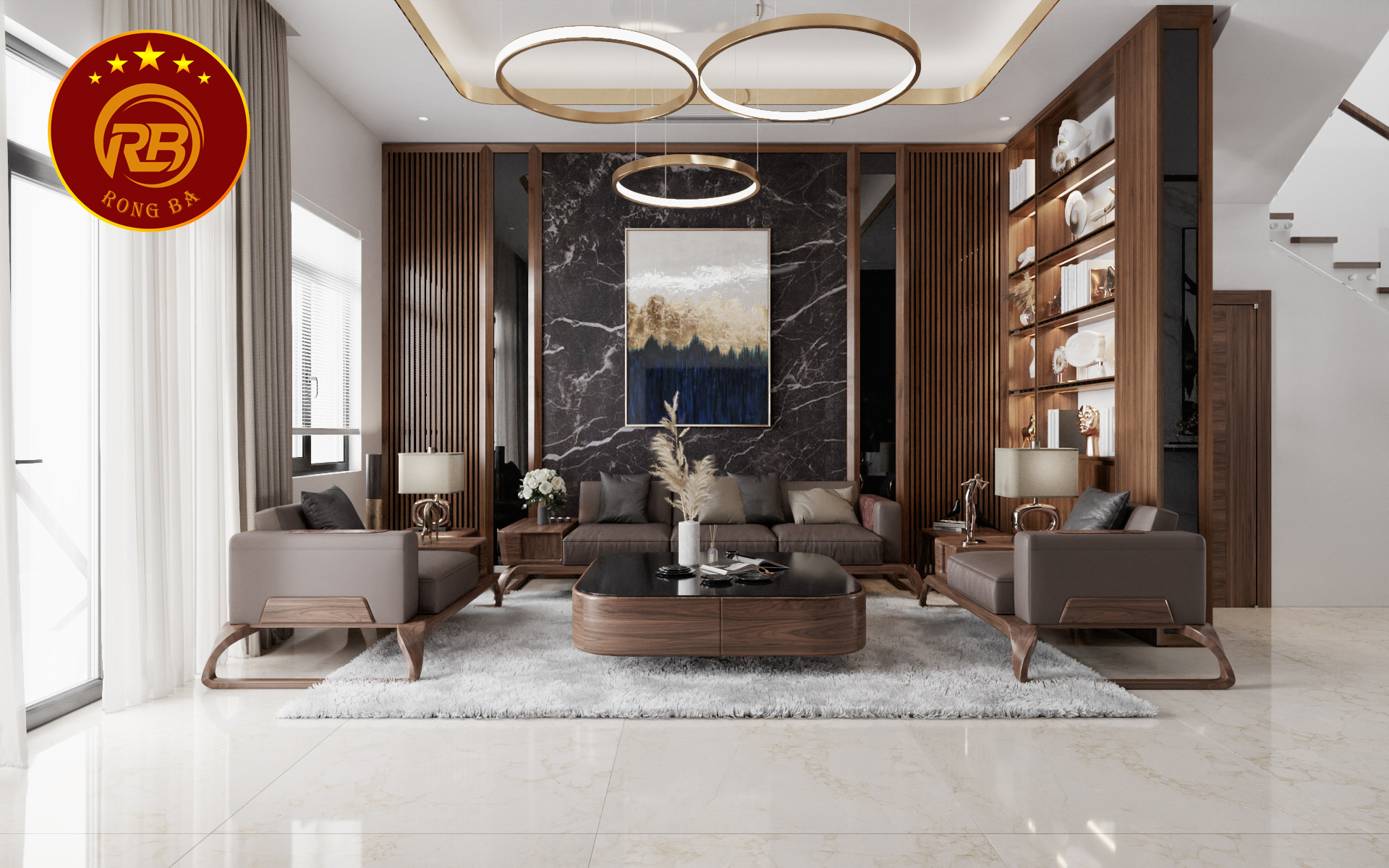 sofa gỗ óc chó tại Cà Mau