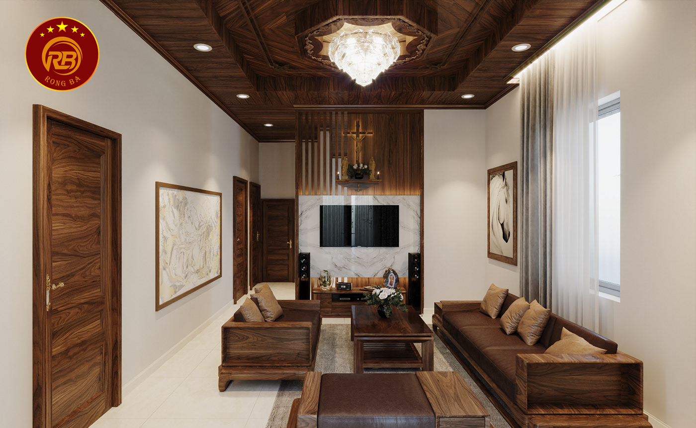 sofa gỗ óc chó tại ninh bình 2
