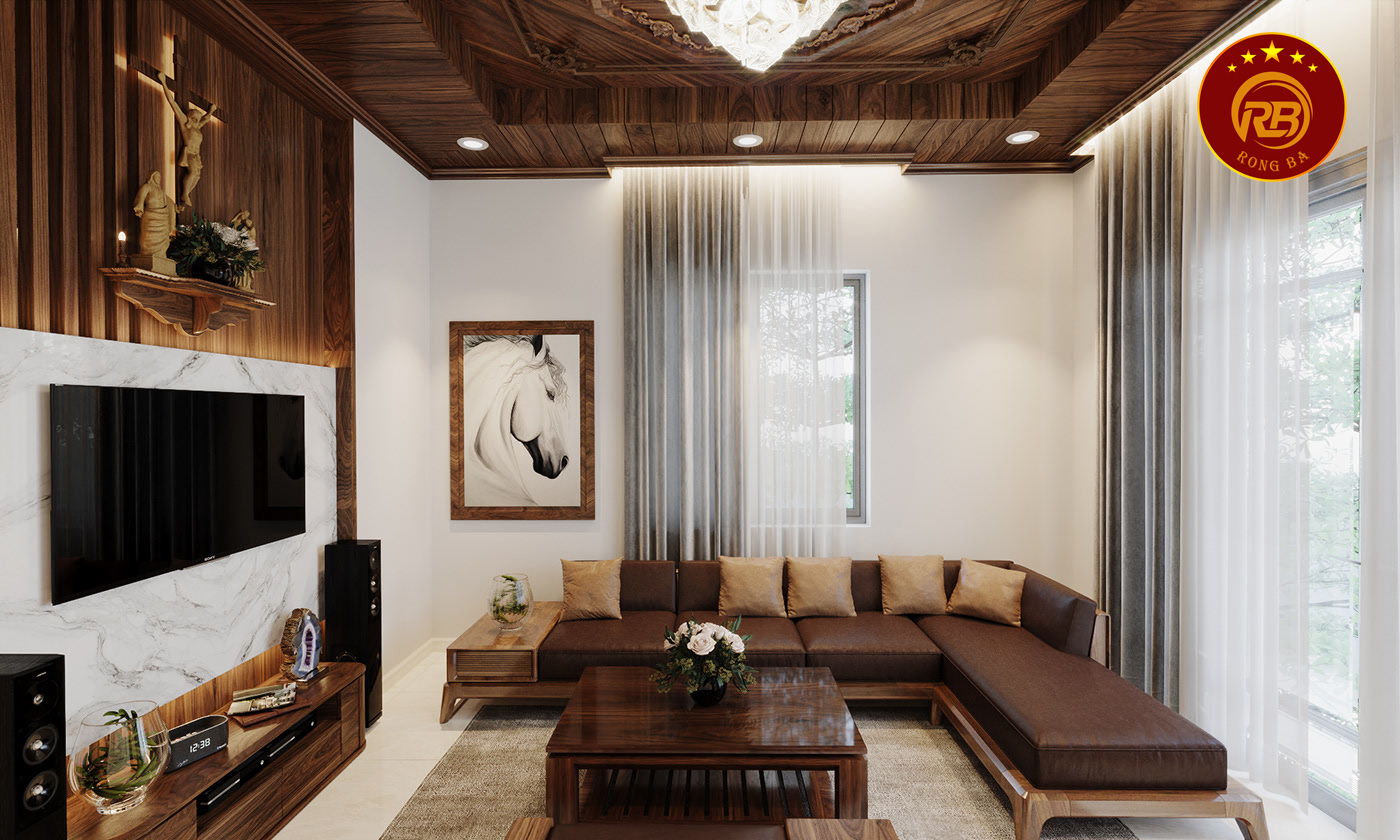 sofa gỗ óc chó tại ninh bình