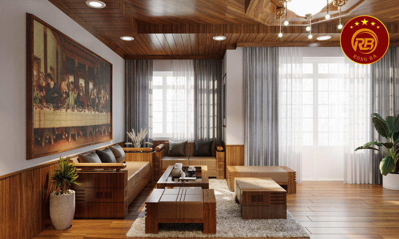 sofa gỗ óc chó tại quảng bình