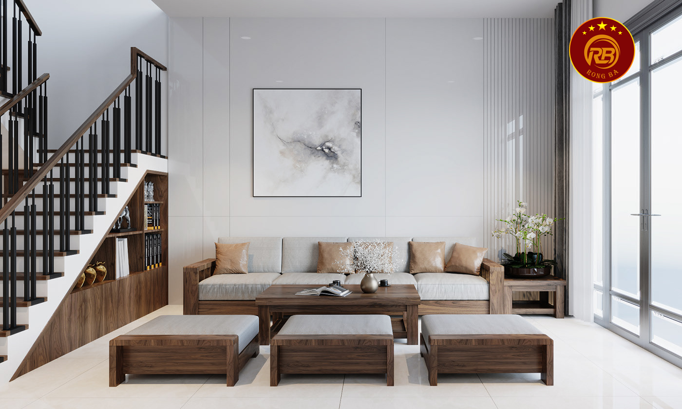 sofa gỗ óc chó tại quảng ngãi