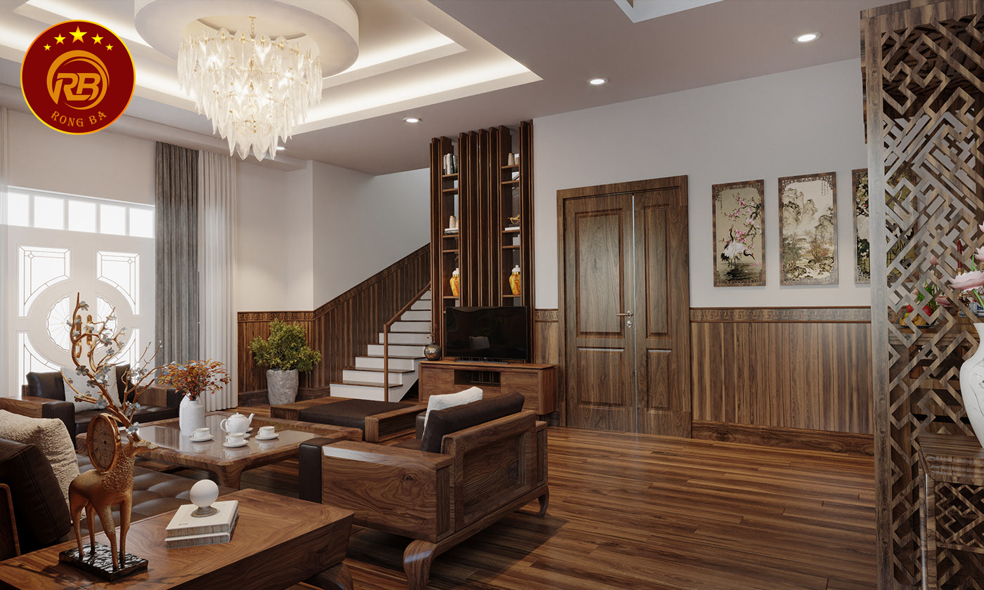 sofa gỗ óc chó tại quảng ninh 2