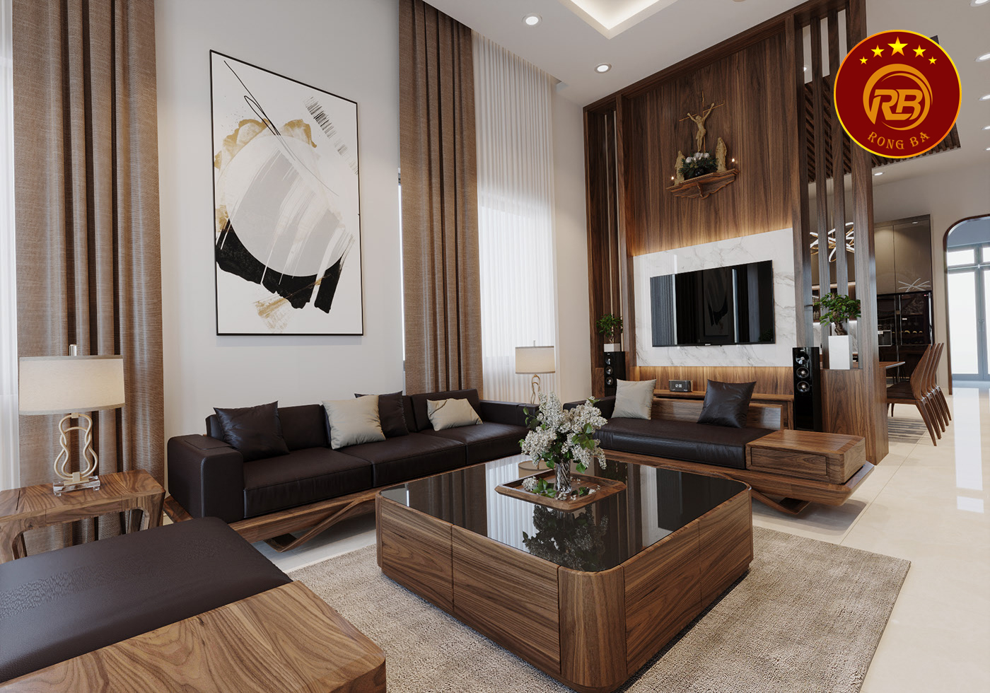 sofa gỗ óc chó tại quảng trị 4